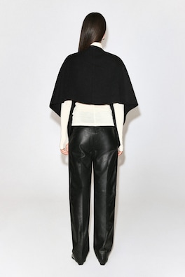 DOUBLE-FACED WOOL-BLEND CAPE — BLACK 5