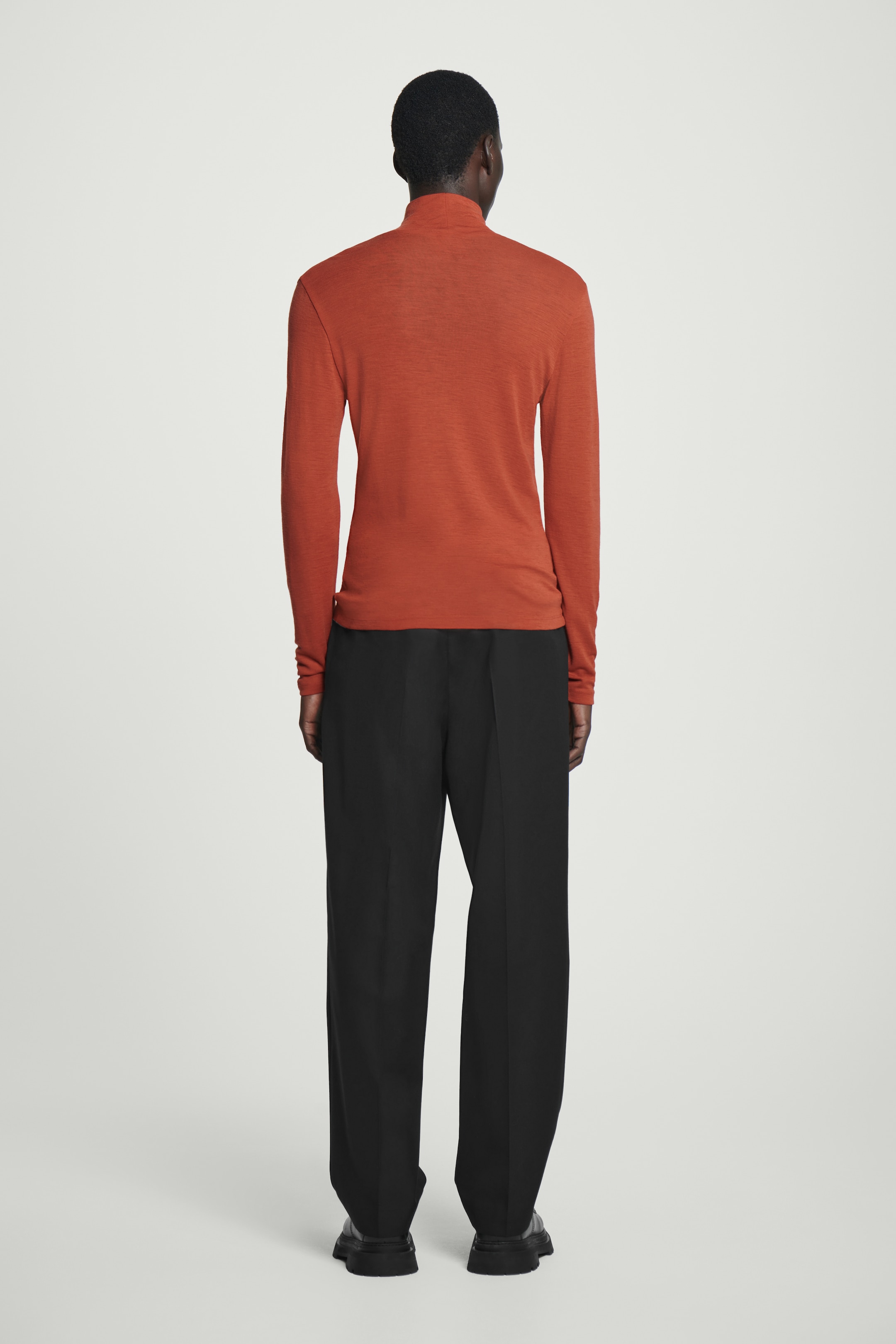 View larger image: SLIM WOOL-JERSEY ROLL-NECK TOP - RED - Men | H&M GB 5