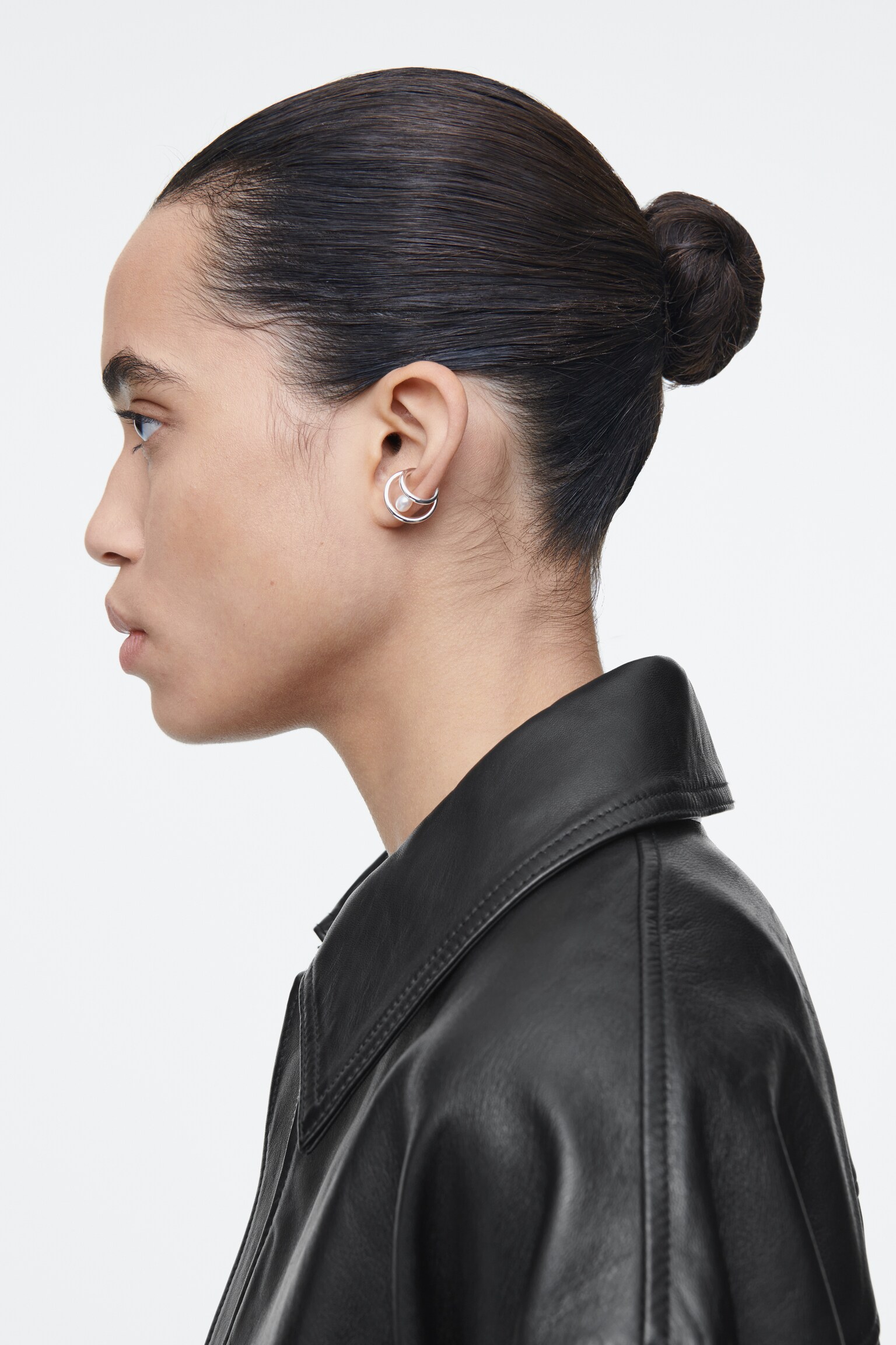 EAR CUFF CON PERLA D'ACQUA DOLCE A SPIRALE - ARGENTO - 4