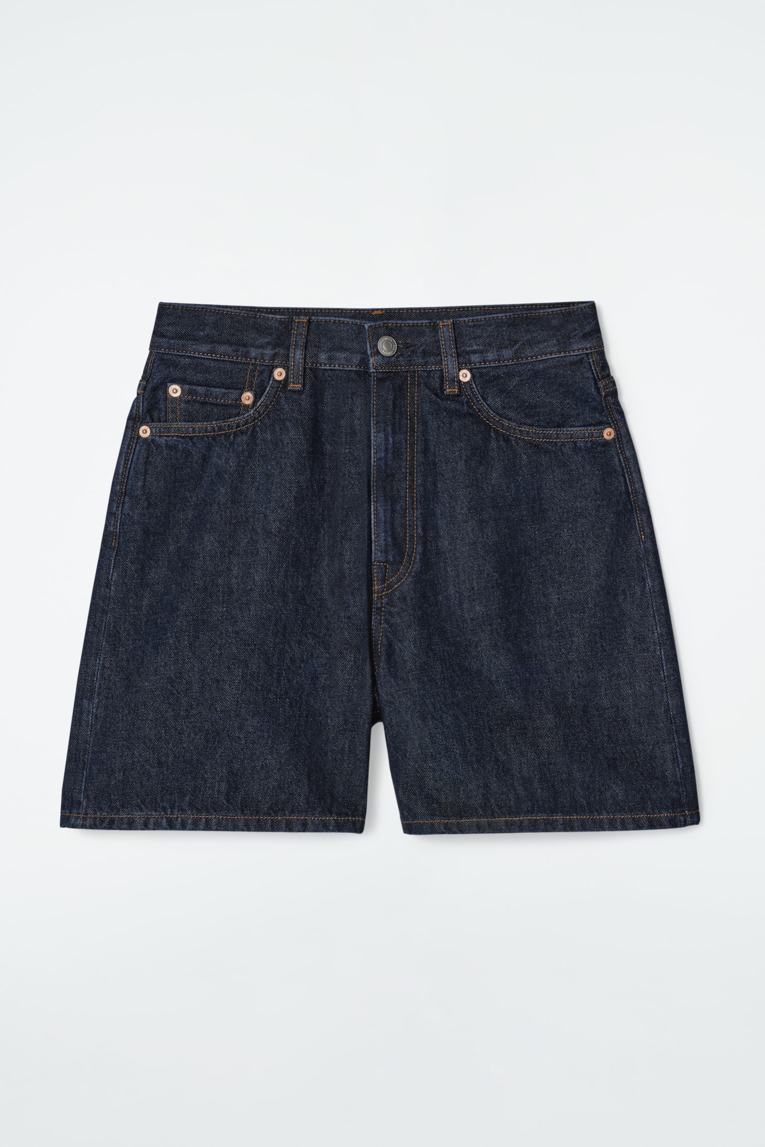 SHORT TAILLE HAUTE EN DENIM - INDIGO/BLEU DÉLAVÉ - 2