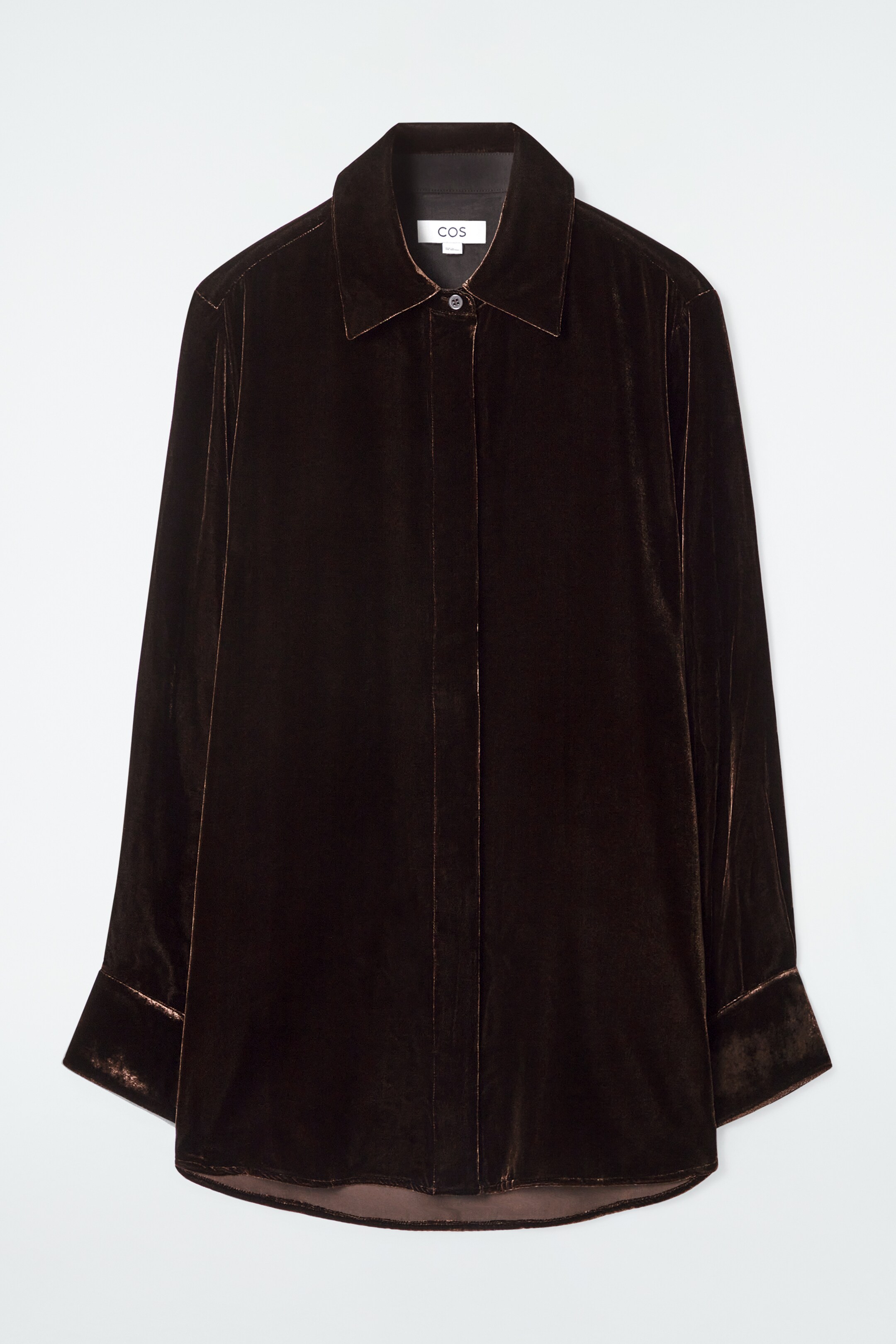 Grösseres Bild ansehen: LOCKERES SAMT-HEMD AUS SEIDEN-MIX - MAHAGONI - DAMEN | H&M CH 1