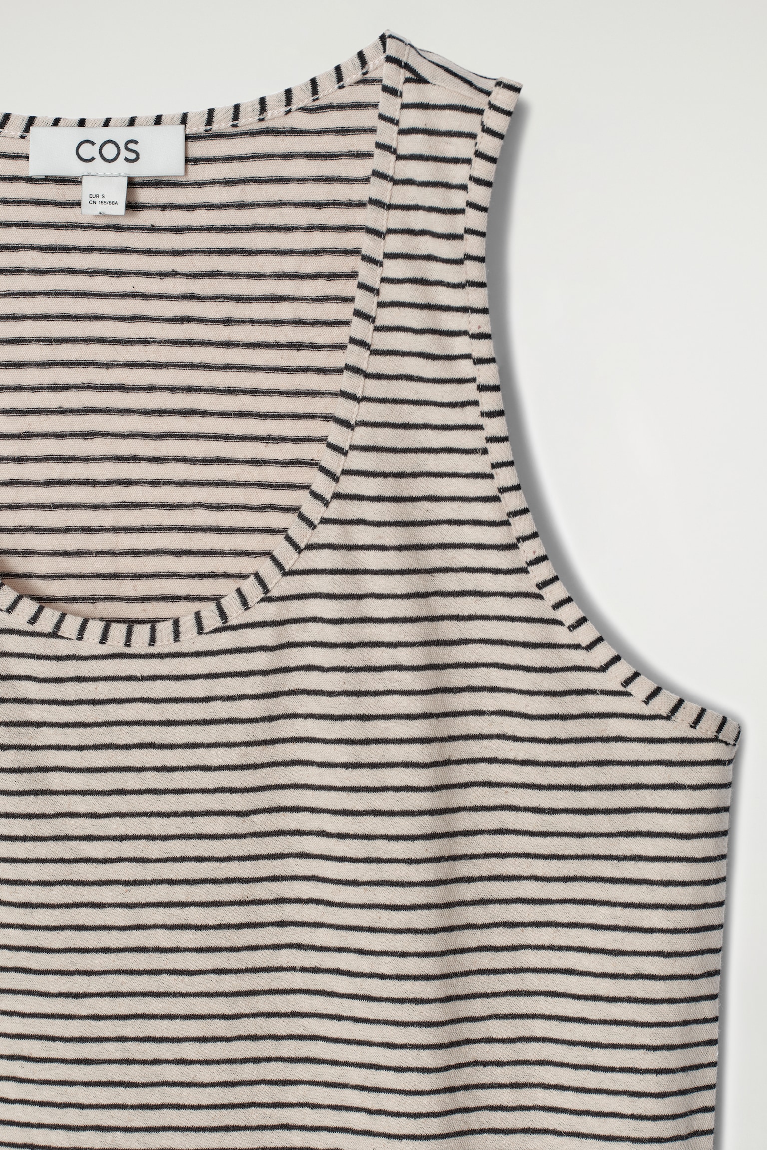 CAMISETA DE TIRANTES EN MEZCLA DE LINO Y ALGODÓN - NEGRO / MARFIL / RAYAS/NEGRO - 5