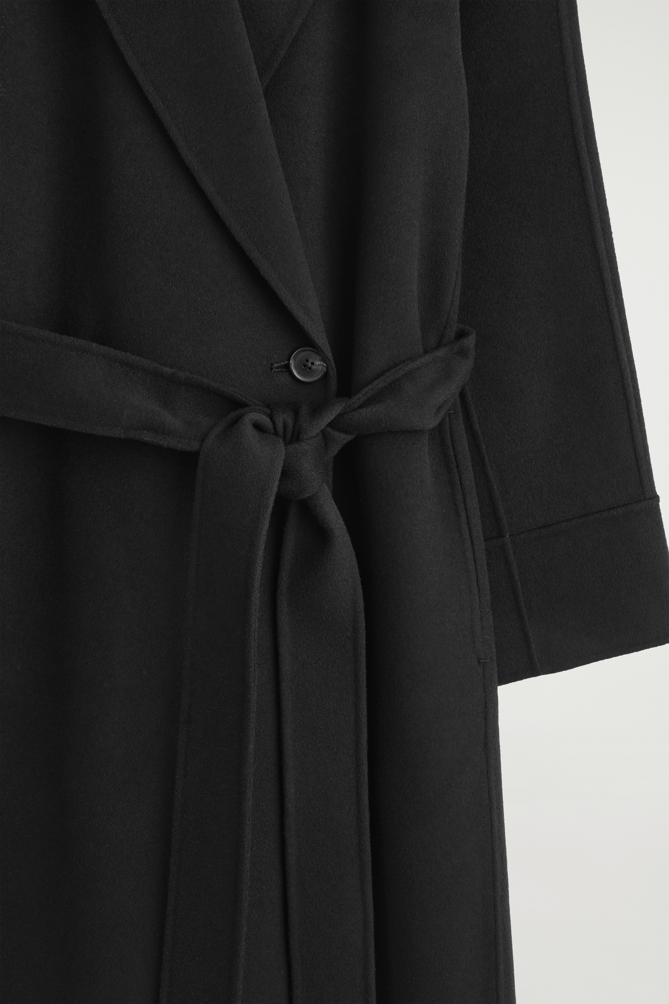 Ingrandisci l'immagine: BELTED DOUBLE-FACED WOOL LONG COAT - BLACK - DONNA | H&M CH 6