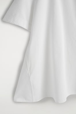 FLARED DENIM MINI DRESS — WHITE 5