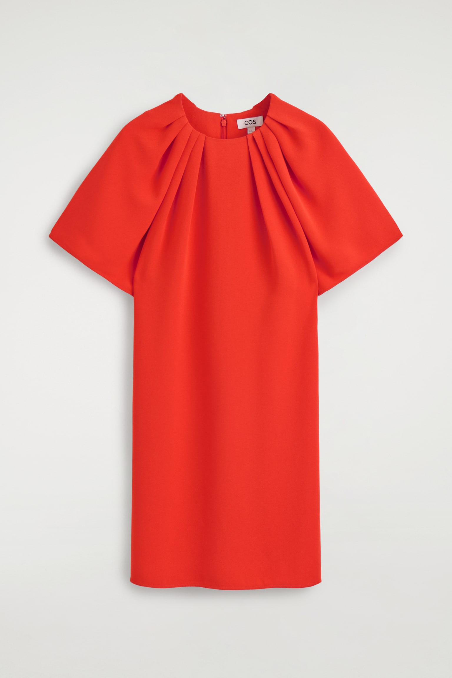 Geplooide mini-jurk met korte mouwen - oranje/MARINEBLAUW - 1