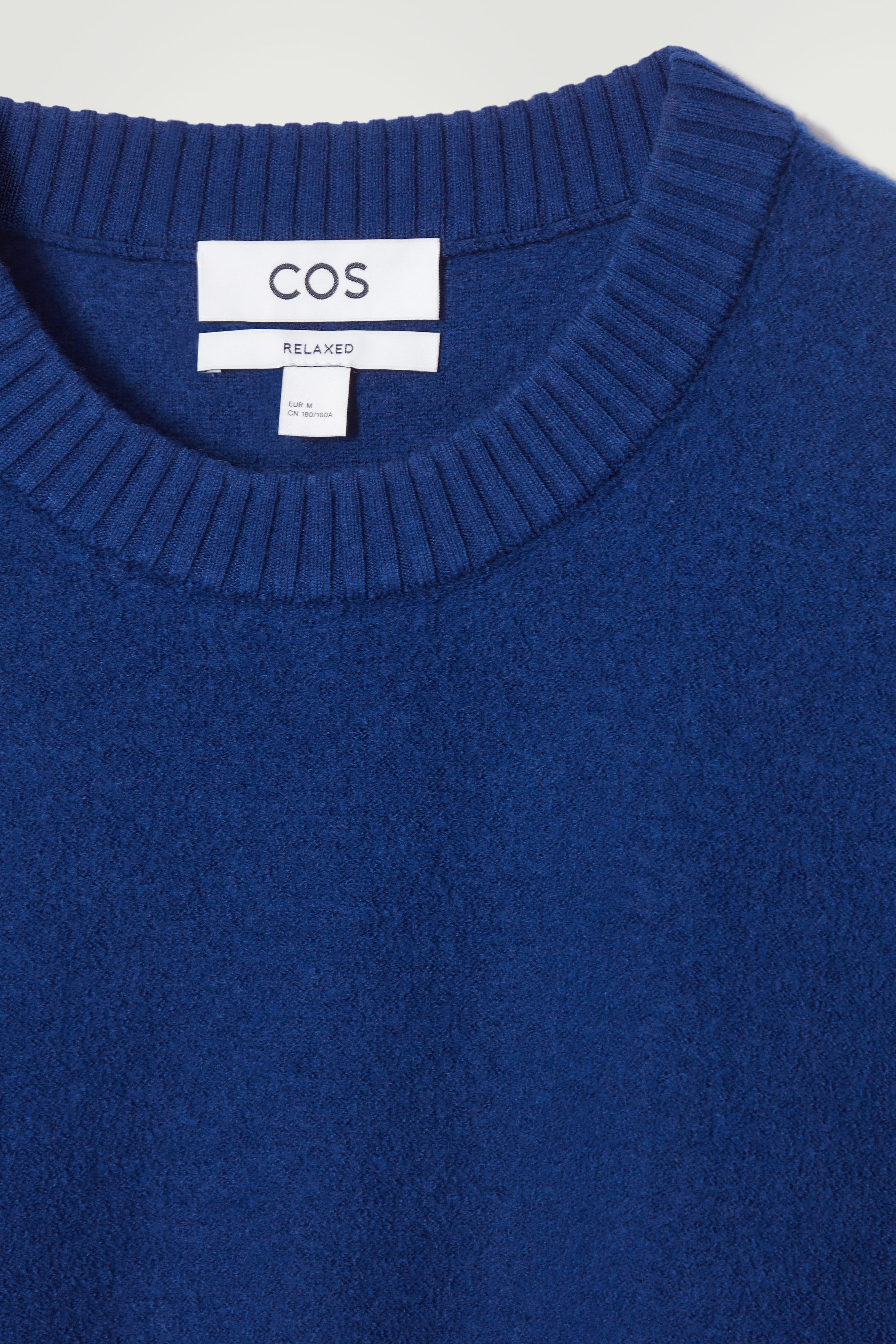 BOILED-WOOL CREW-NECK SWEATER - COBALT BLUE | COS