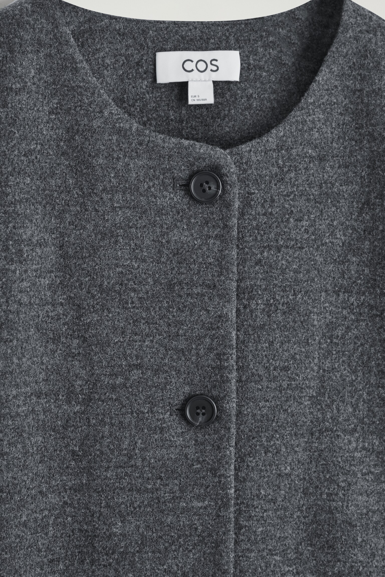 CARDIGAN EN LAINE MÉRINOS BOUILLIE - GRIS FONCÉ CHINÉ/BLEU MARINE - 8