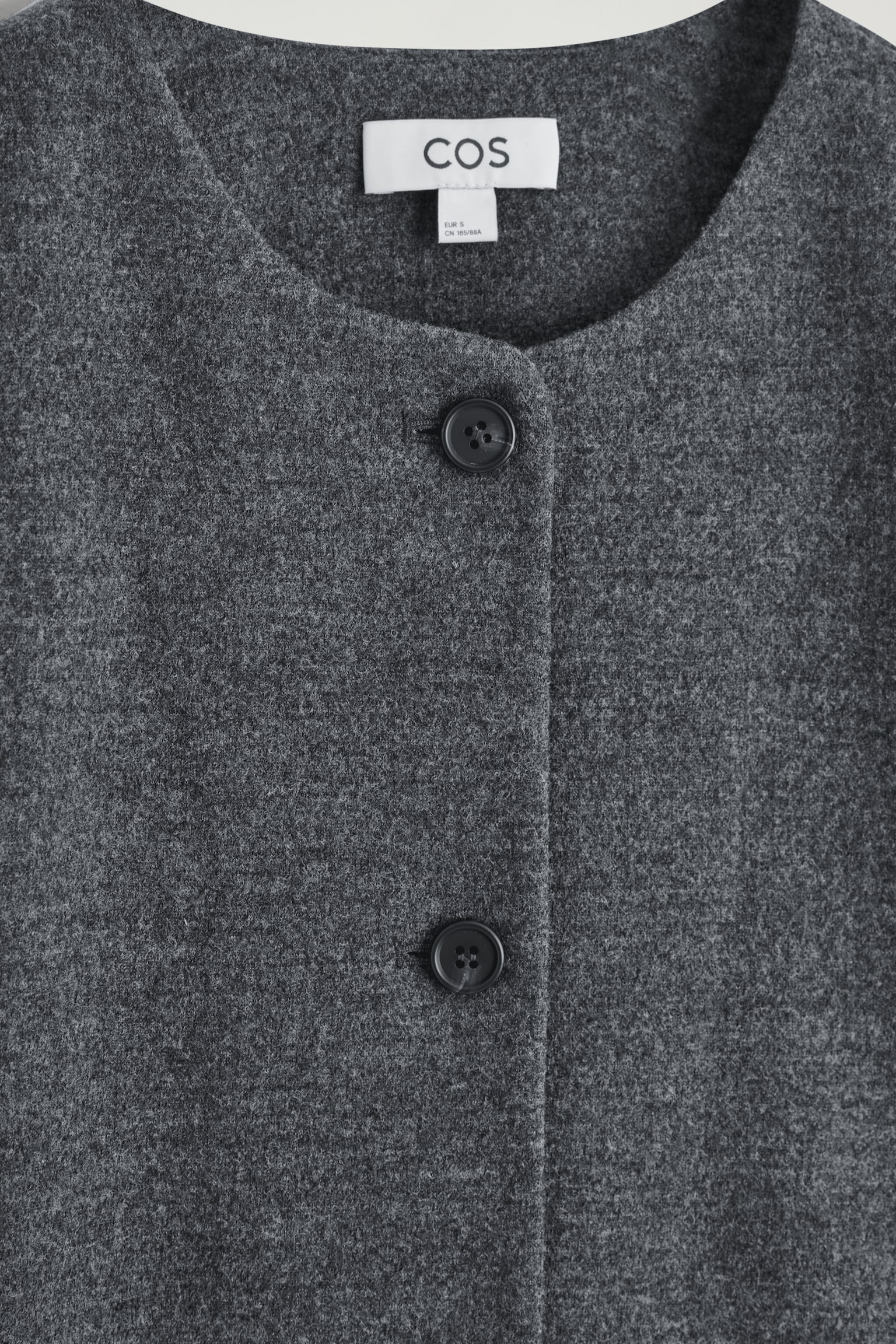 BOILED MERINO WOOL CARDIGAN - DARK-GREY MÉLANGE/NAVY - 5