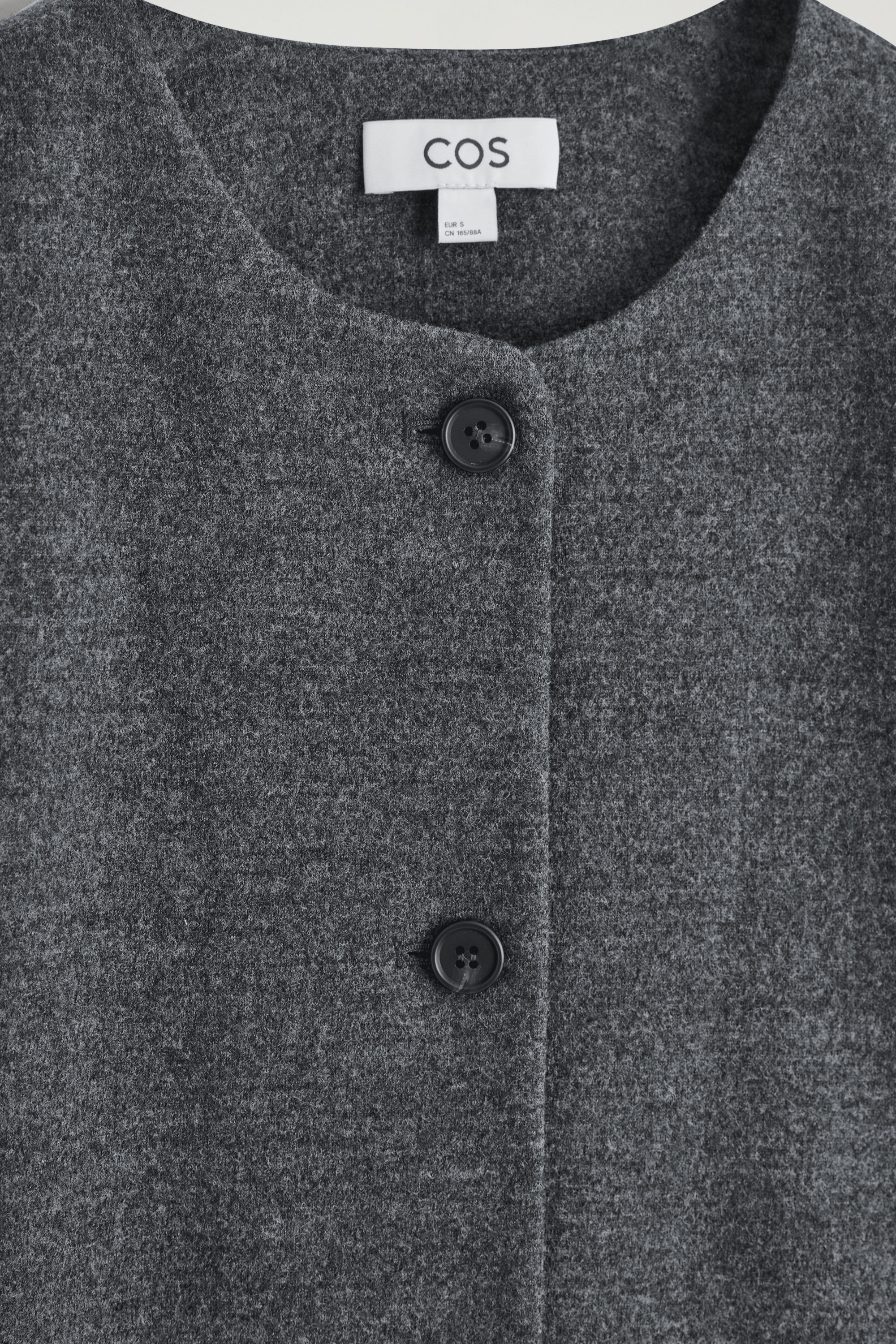 BOILED MERINO WOOL CARDIGAN - DARK-GRAY MÉLANGE | COS US
