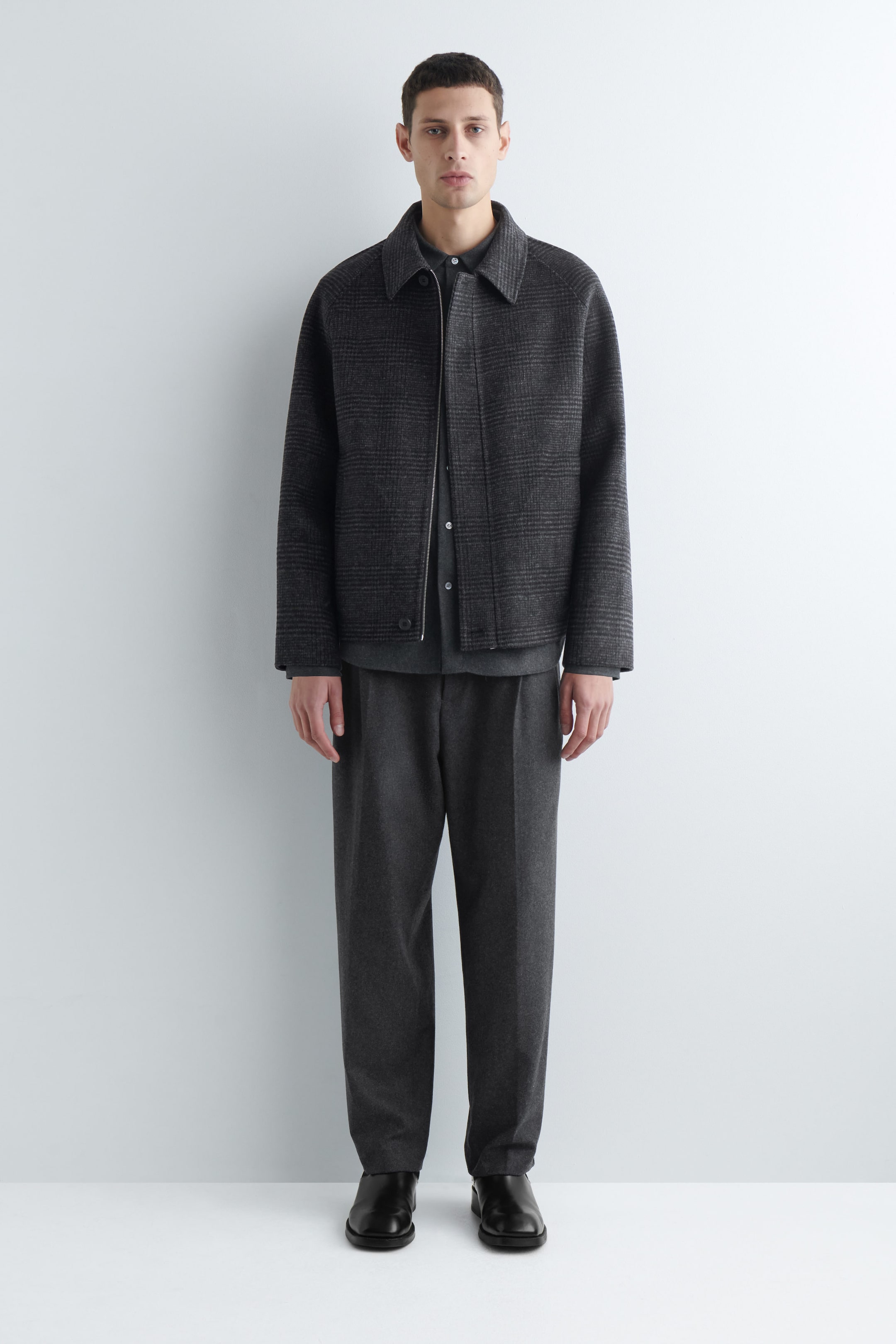 REVERSIBLE CHECKED / HERRINGBONE WOOL SPORTS JACKET