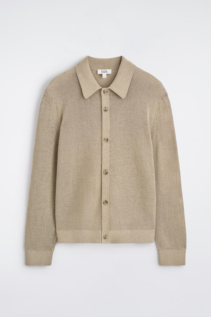 Knitted Cotton-Paper Cardigan
