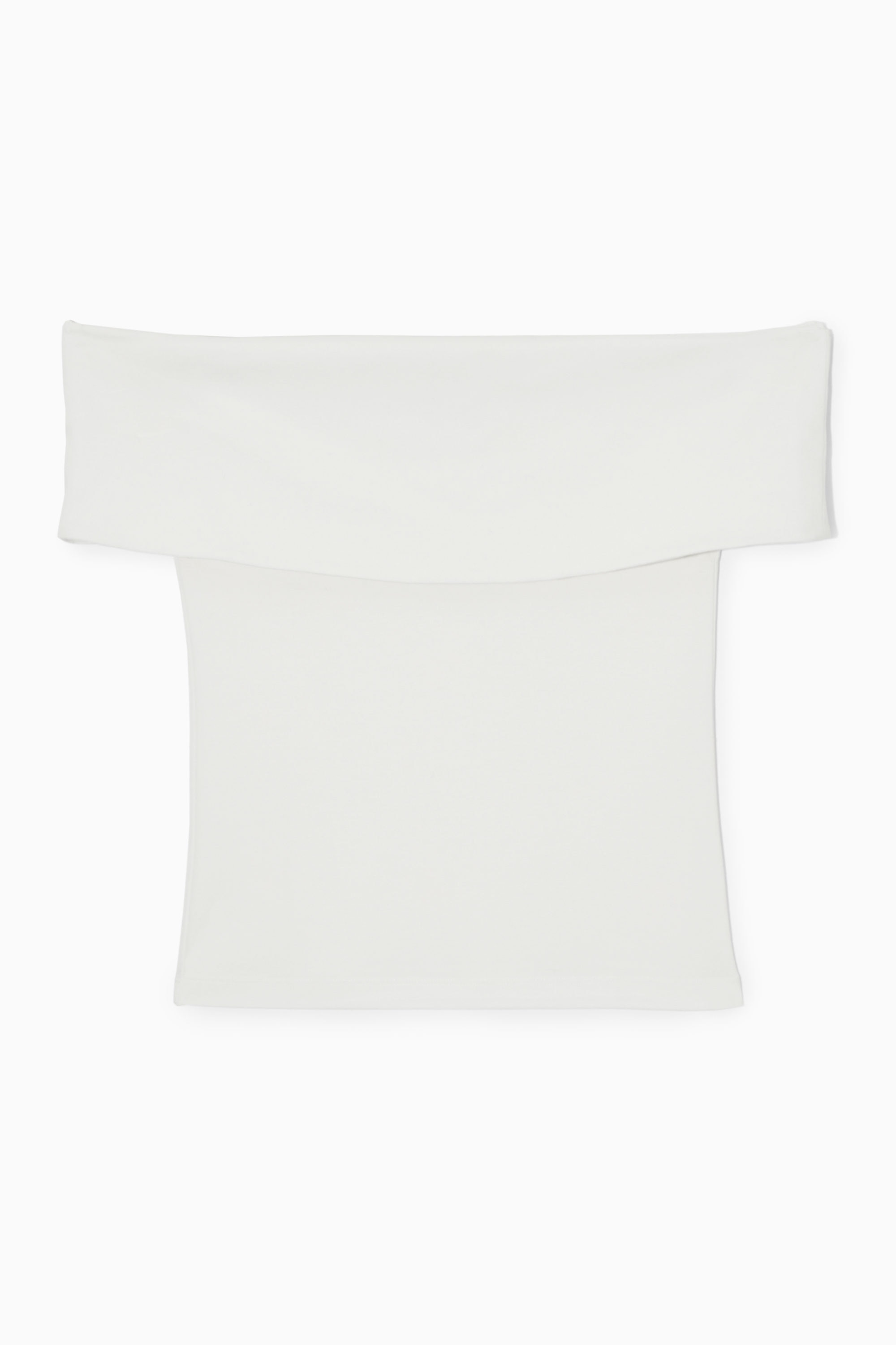 OFF-THE-SHOULDER JERSEY TOP - WHITE | COS