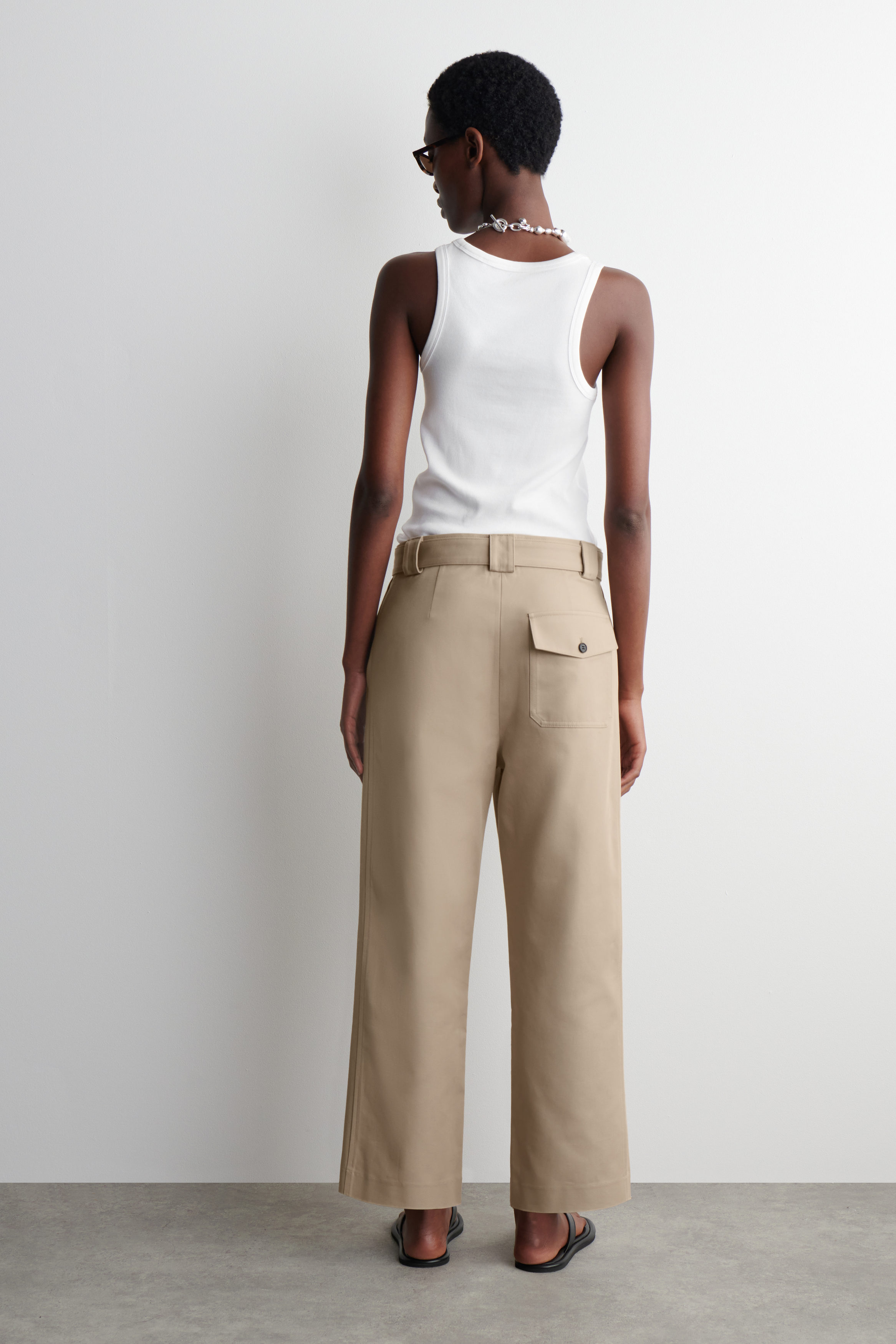 ★★ ★★ Slim fit brushed belted pants T22E7WP LIMITED EDITION STRIPED BELTED PANTS - Brown | ZARA Canada
