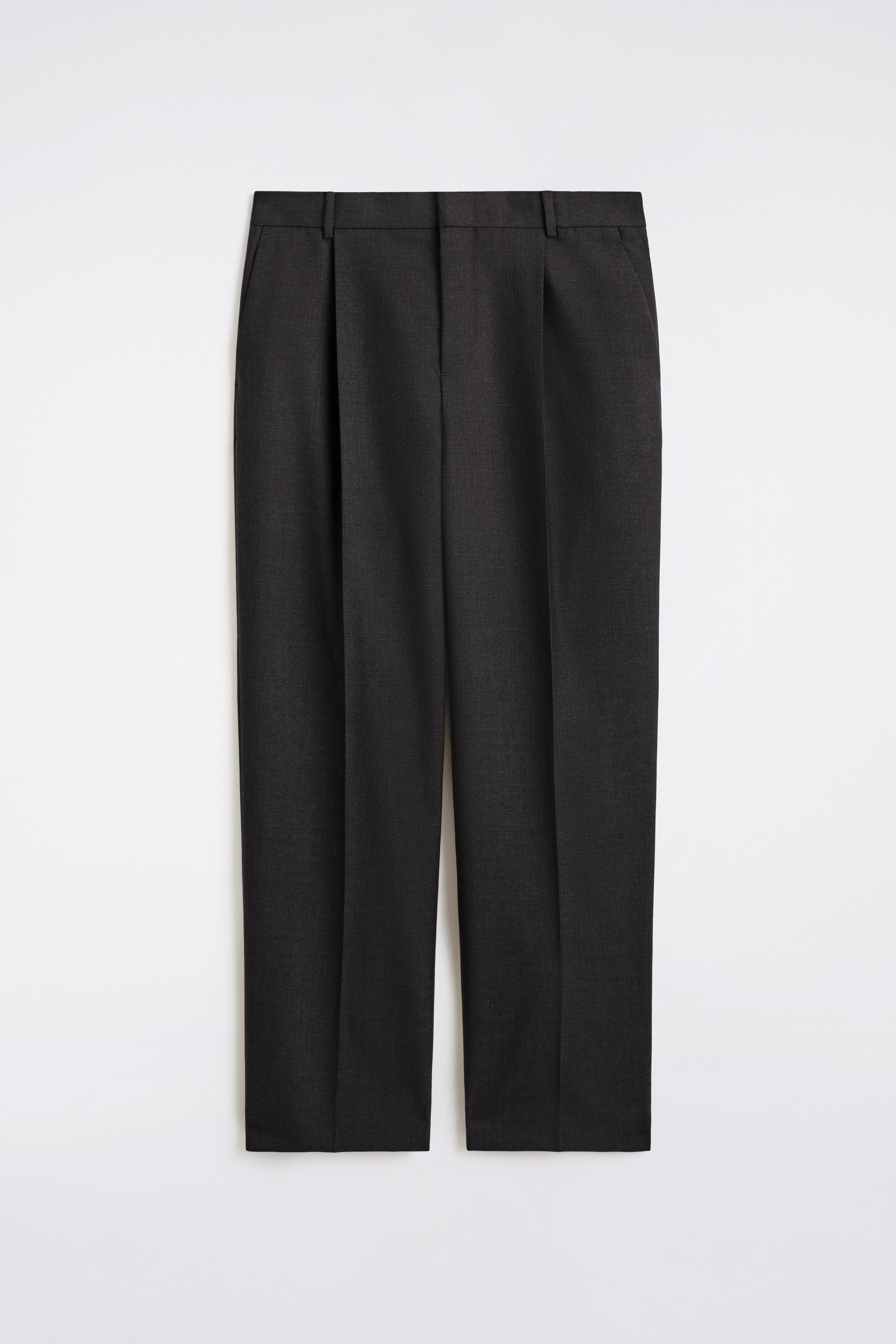 PLEATED WOOL TROUSERS - ANTRACITOVÁ