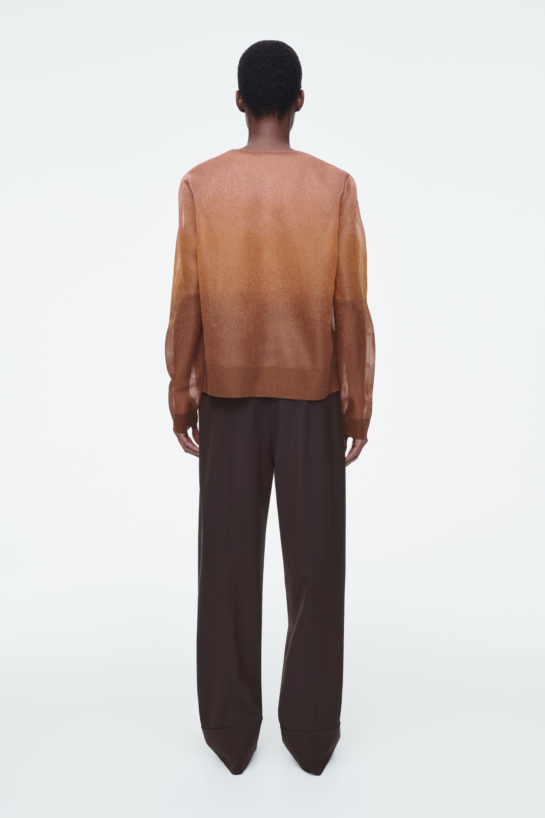 FINE-KNIT OMBRÉ CARDIGAN