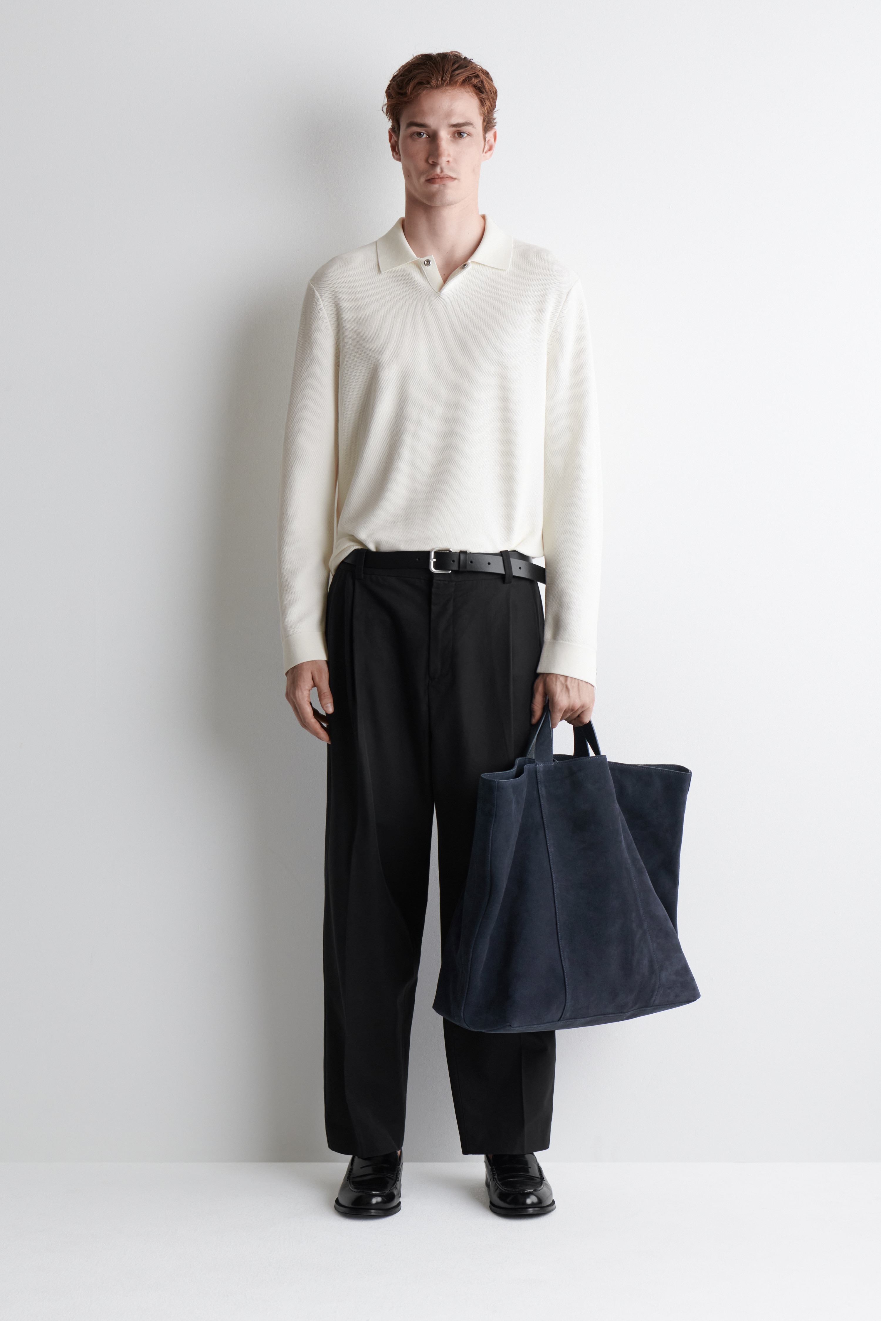 CONVERTIBLE TOTE BAG - SUEDE - NAVY