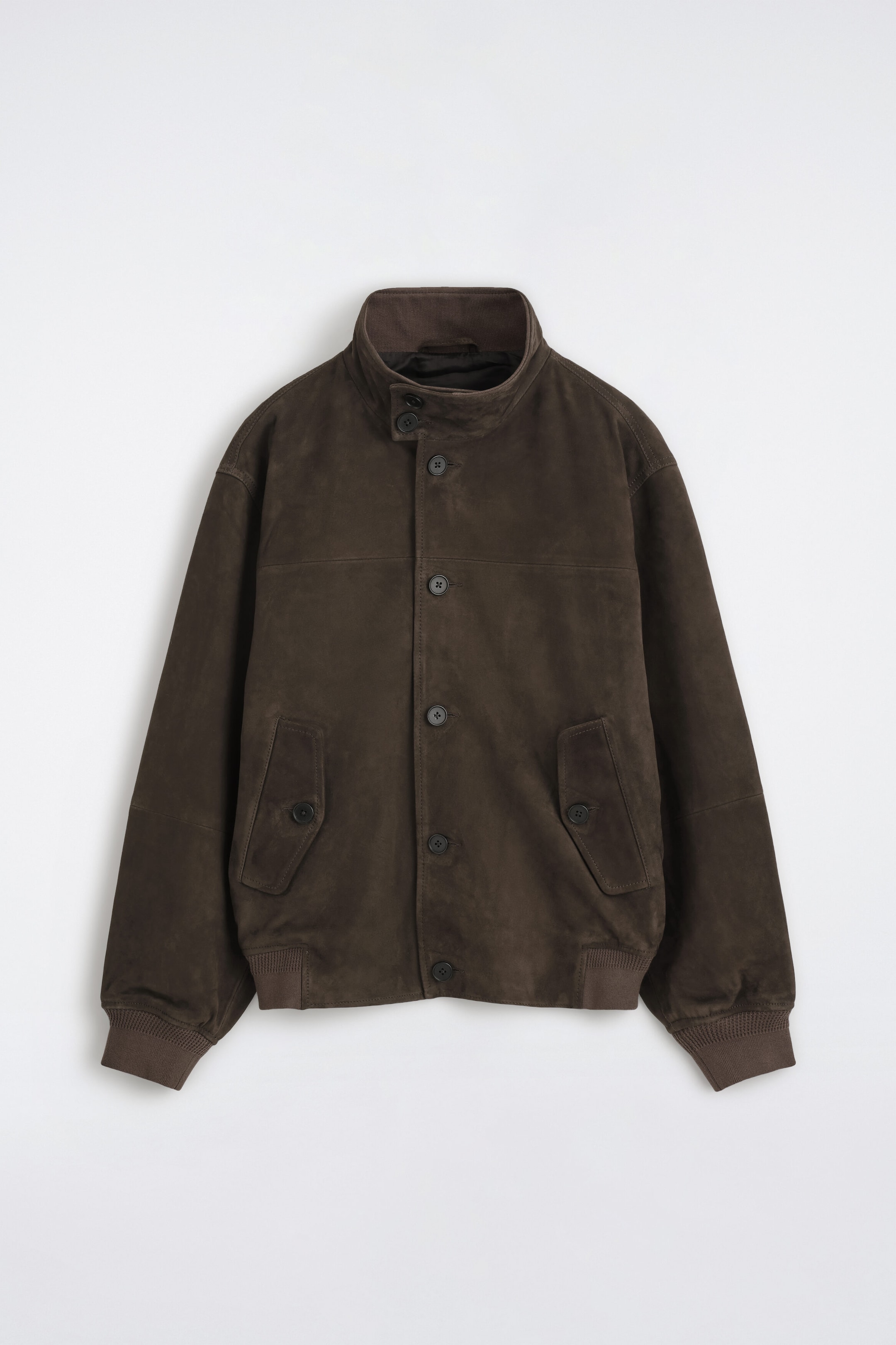 SUEDE FUNNEL-NECK BOMBER JACKET