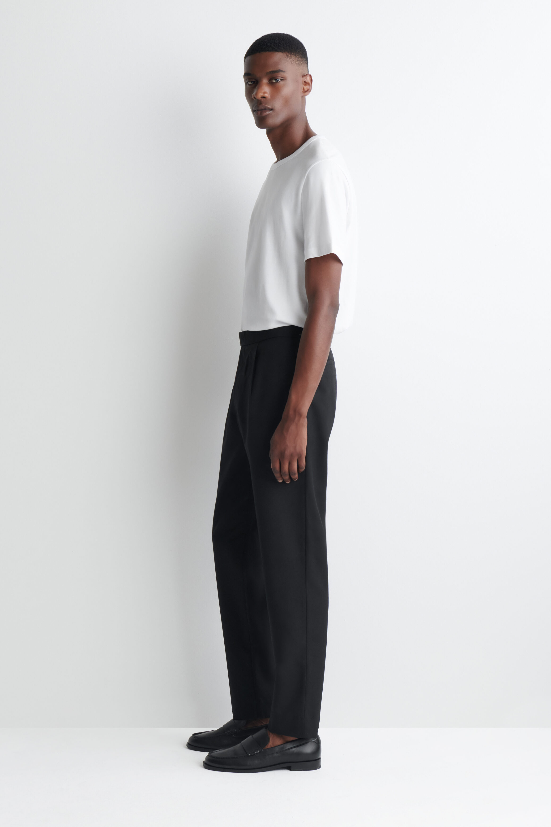 WOOL SLIM-FIT STRAIGHT-LEG PANTS - thumbnail 2
