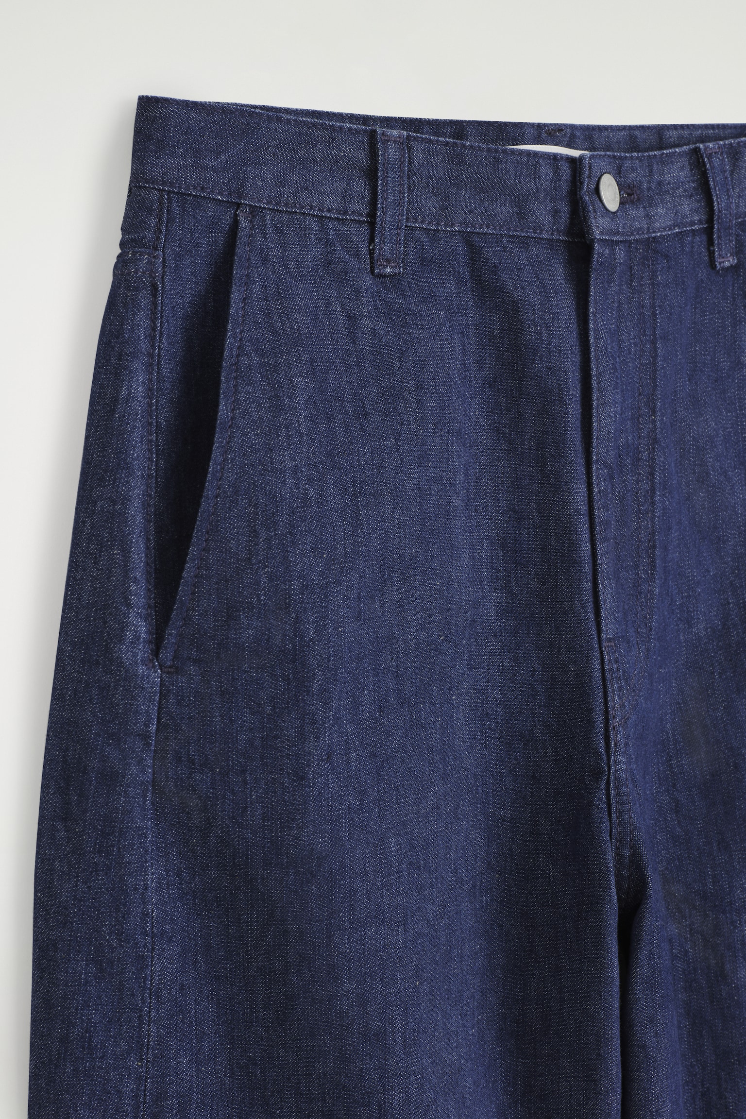 WIDE-LEG DENIM TROUSERS - DARK BLUE - 3