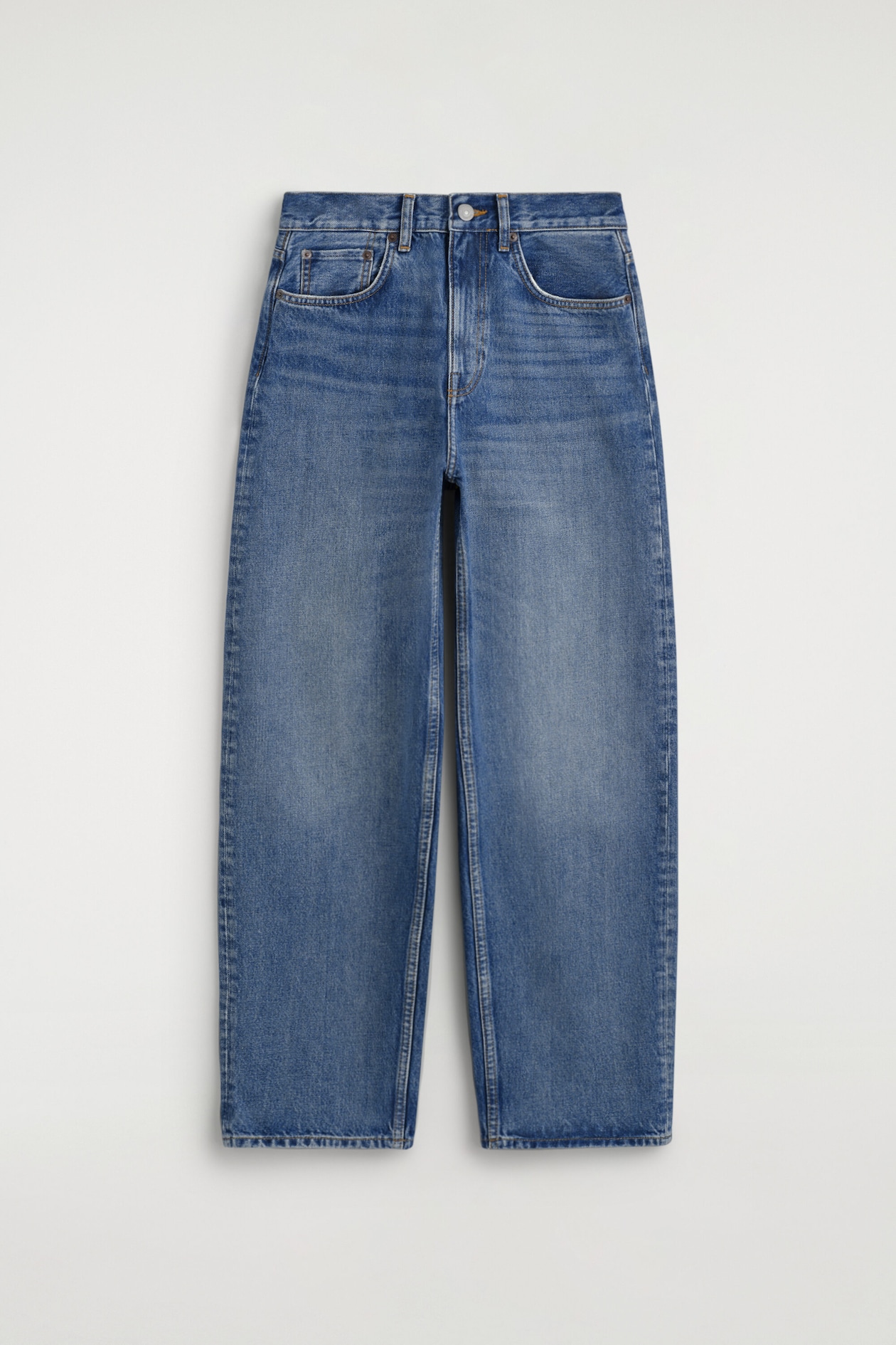BAY BARREL-LEG JEANS — BLUE