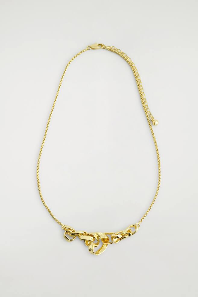 TWISTED RIBBON NECKLACE - GOLD - 1
