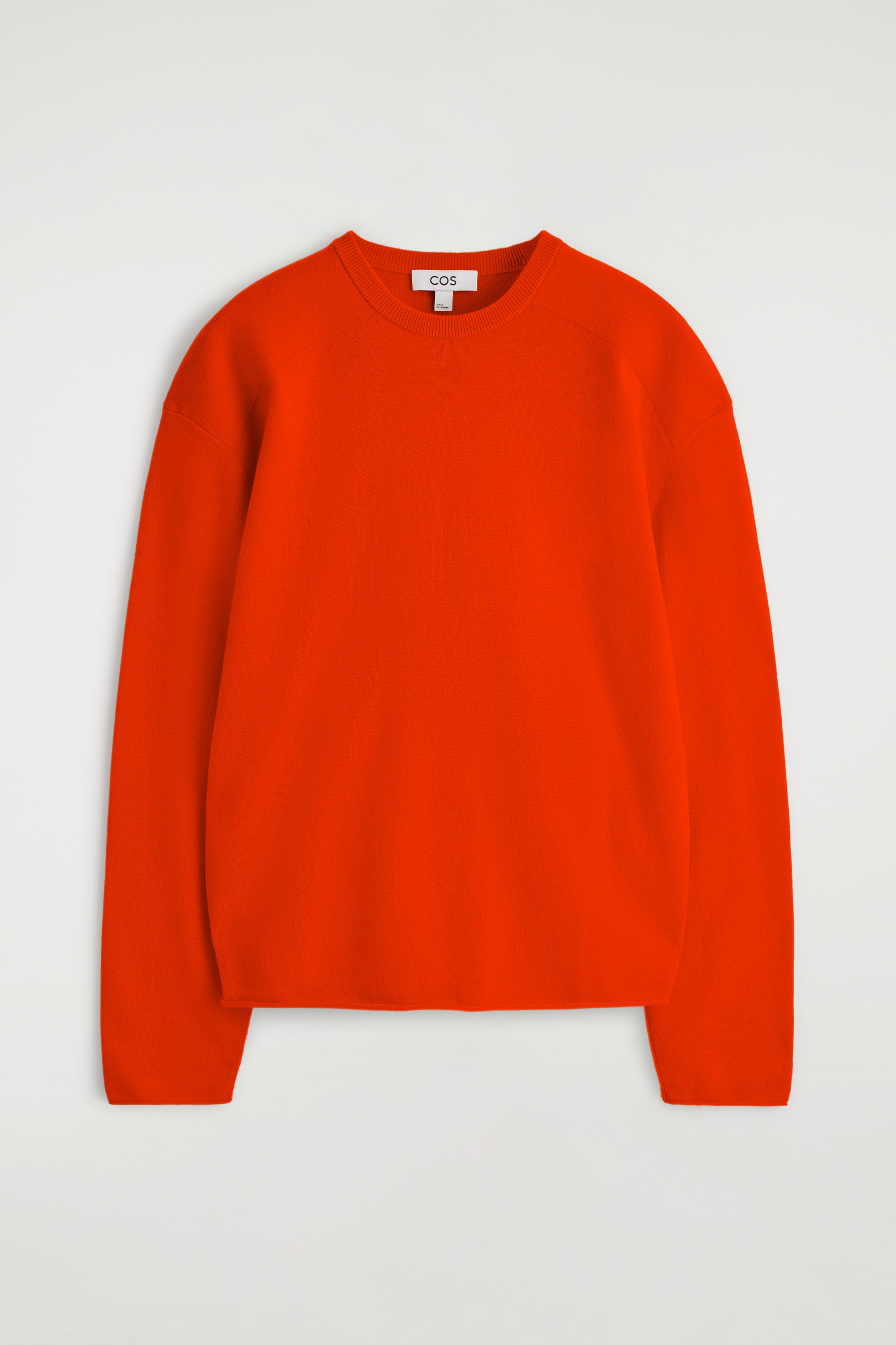 PULL À COL ROND EN LAINE MÉRINOS - ORANGE/BRUN FONCÉ/BEIGE CHINÉ