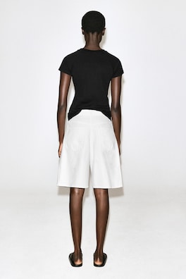 WIDE-LEG DENIM SHORTS — WHITE 5