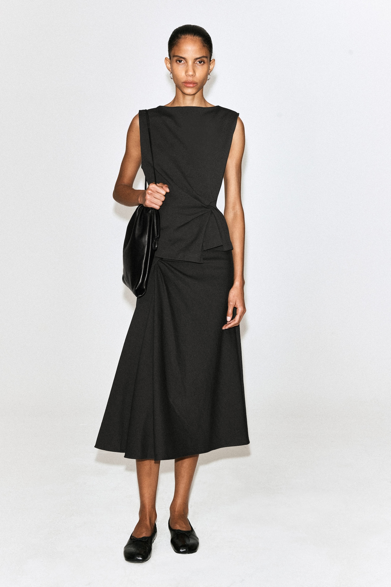 TWIST-DETAIL TOP — DARK GREEN
