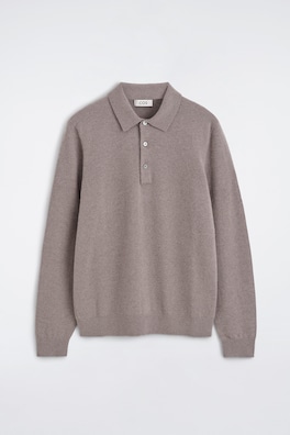 PURE CASHMERE POLO SWEATER — WASHED LILAC 7