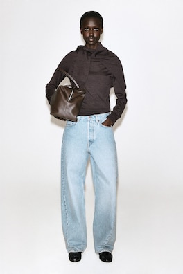 MERINO WOOL FUNNEL-NECK SWEATER — BROWN MÉLANGE 3