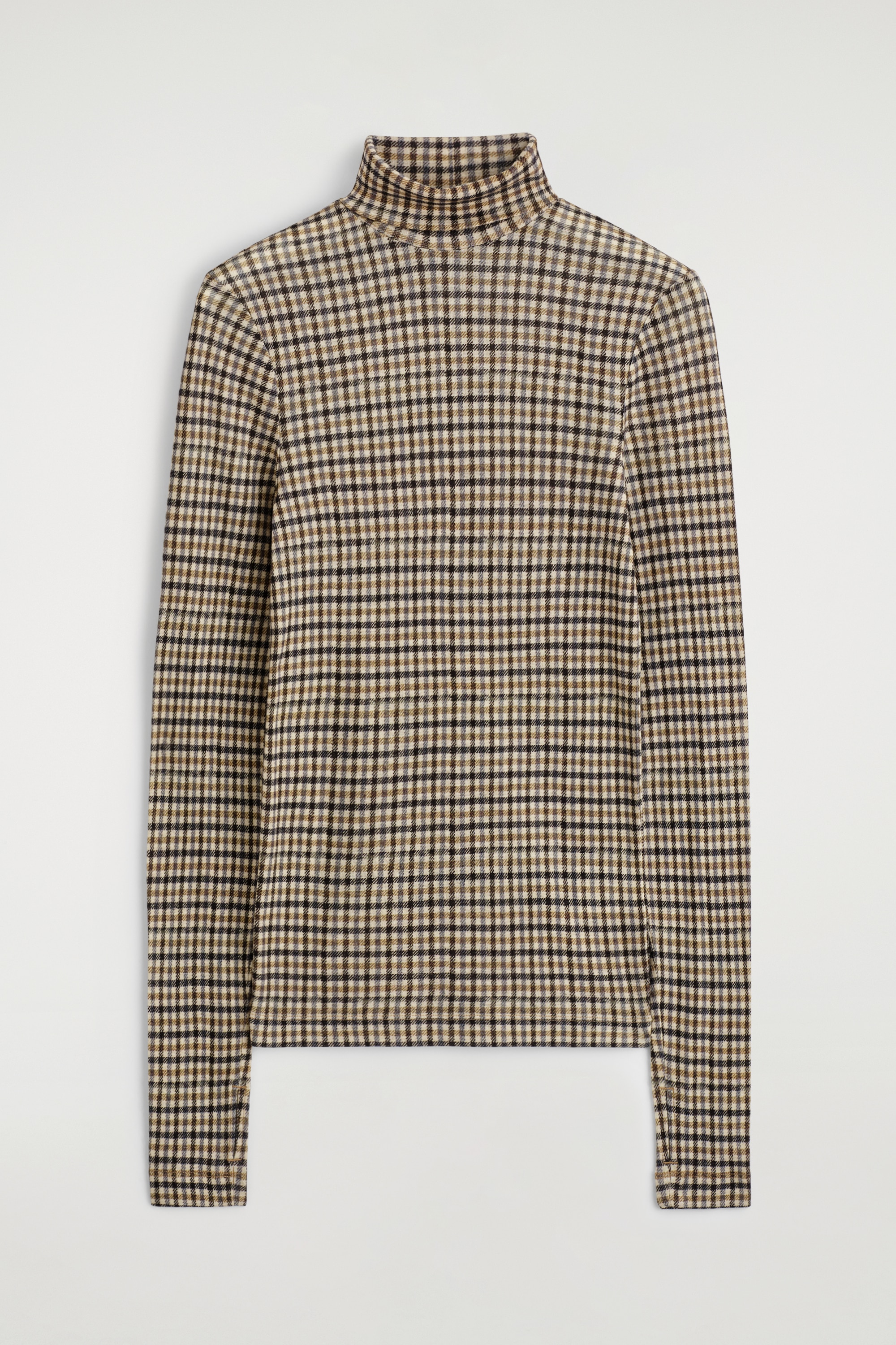 TOP S VYSOKÝM LÍMCEM Z MERINO VLNY - BEIGE / CHECKED/TMAVĚ MODRÁ/MODRÁ / KOSTKOVANÁ/DARK GREY MÉLANGE/LIGHT BLUE/SVĚTLE BÉŽOVÁ MÉLANGE/tmavě zelená melírovaná/TMAVĚ HNĚDÁ/HNĚDÁ / KOSTKOVANÁ
