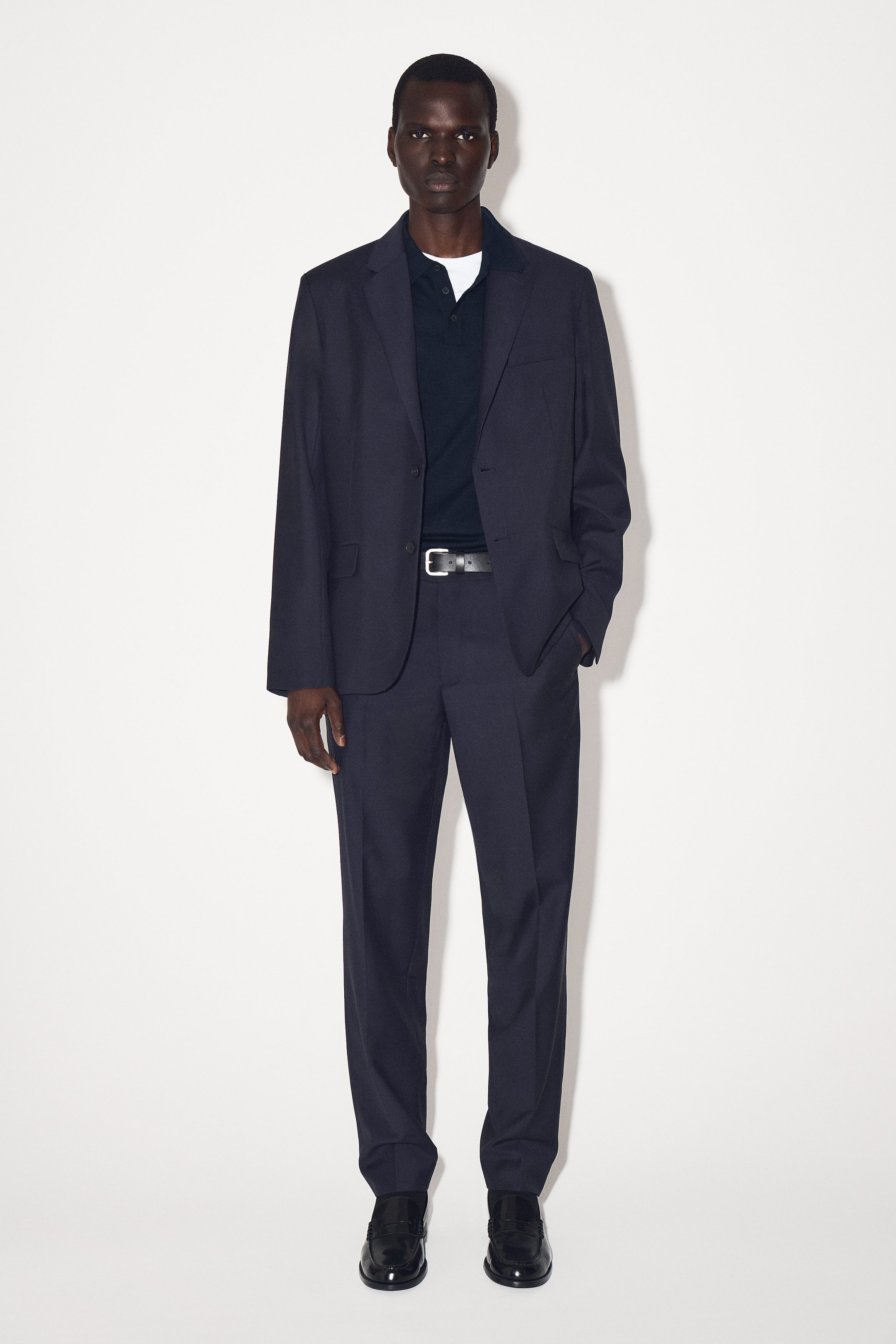 TAILORED STRAIGHT-LEG WOOL PANTS