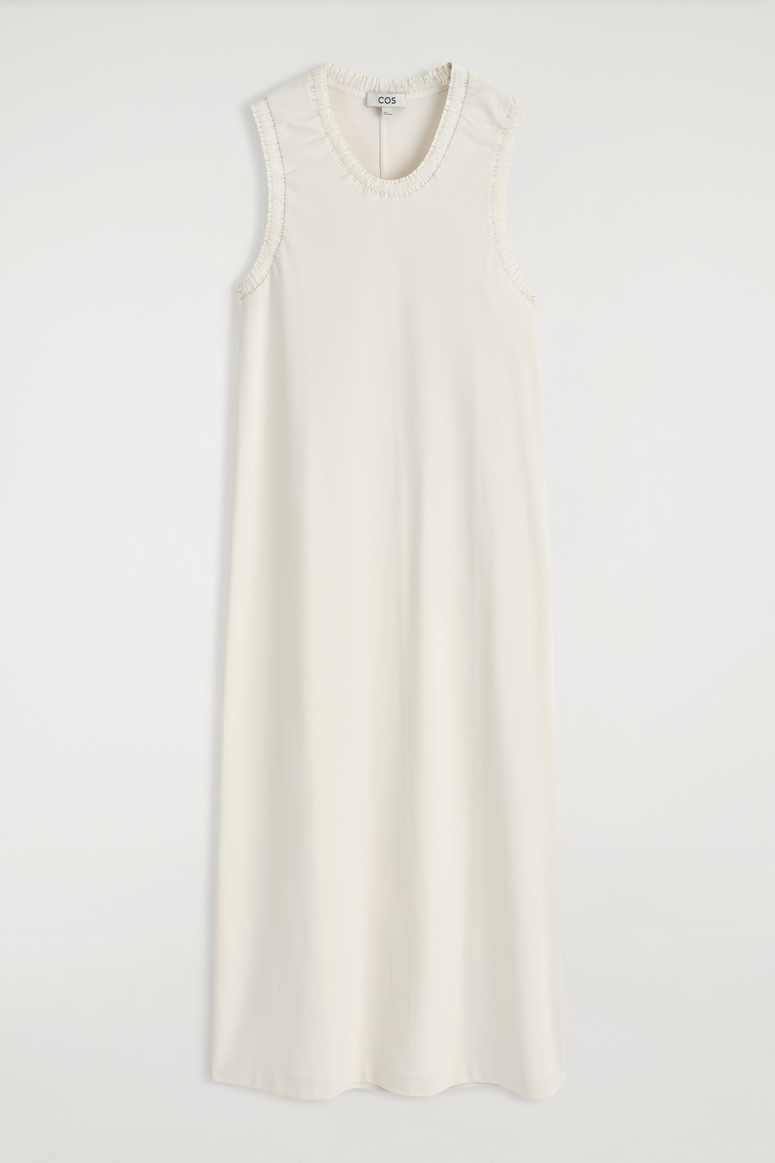 ABITO MIDI IN COTONE CON VOLANT - BIANCO/BLU NAVY - 2