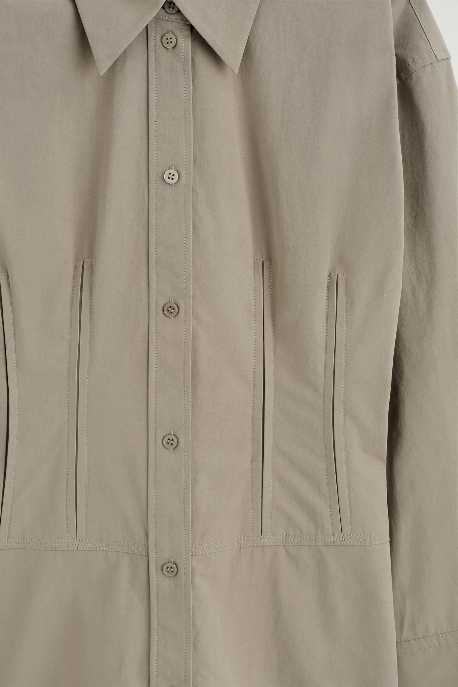 HEMDKLEID AUS BAUMWOLLE MIT GÜRTEL - GRAU - 3