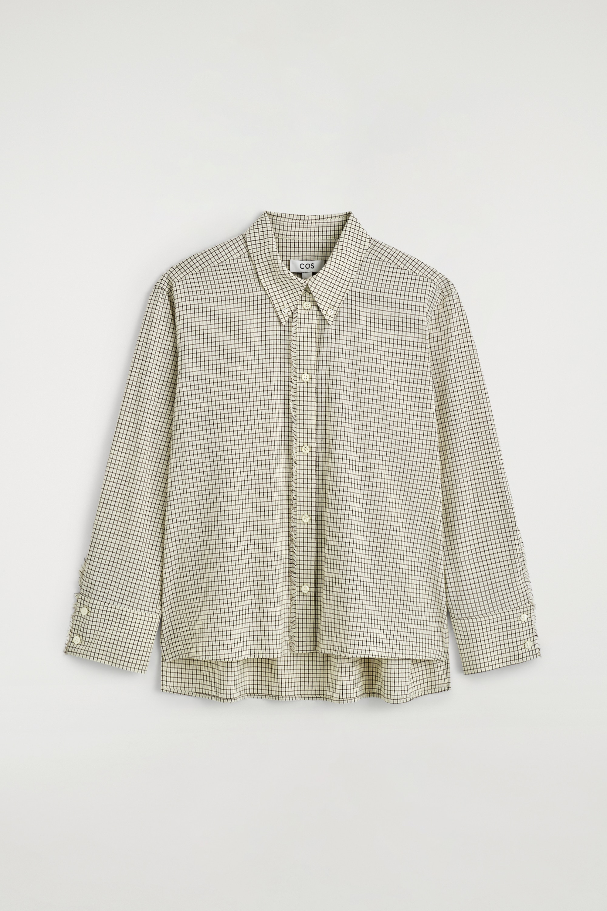CAMICIA A QUADRI IN LINO E COTONE CON FRANGE - BEIGE / QUADRI
