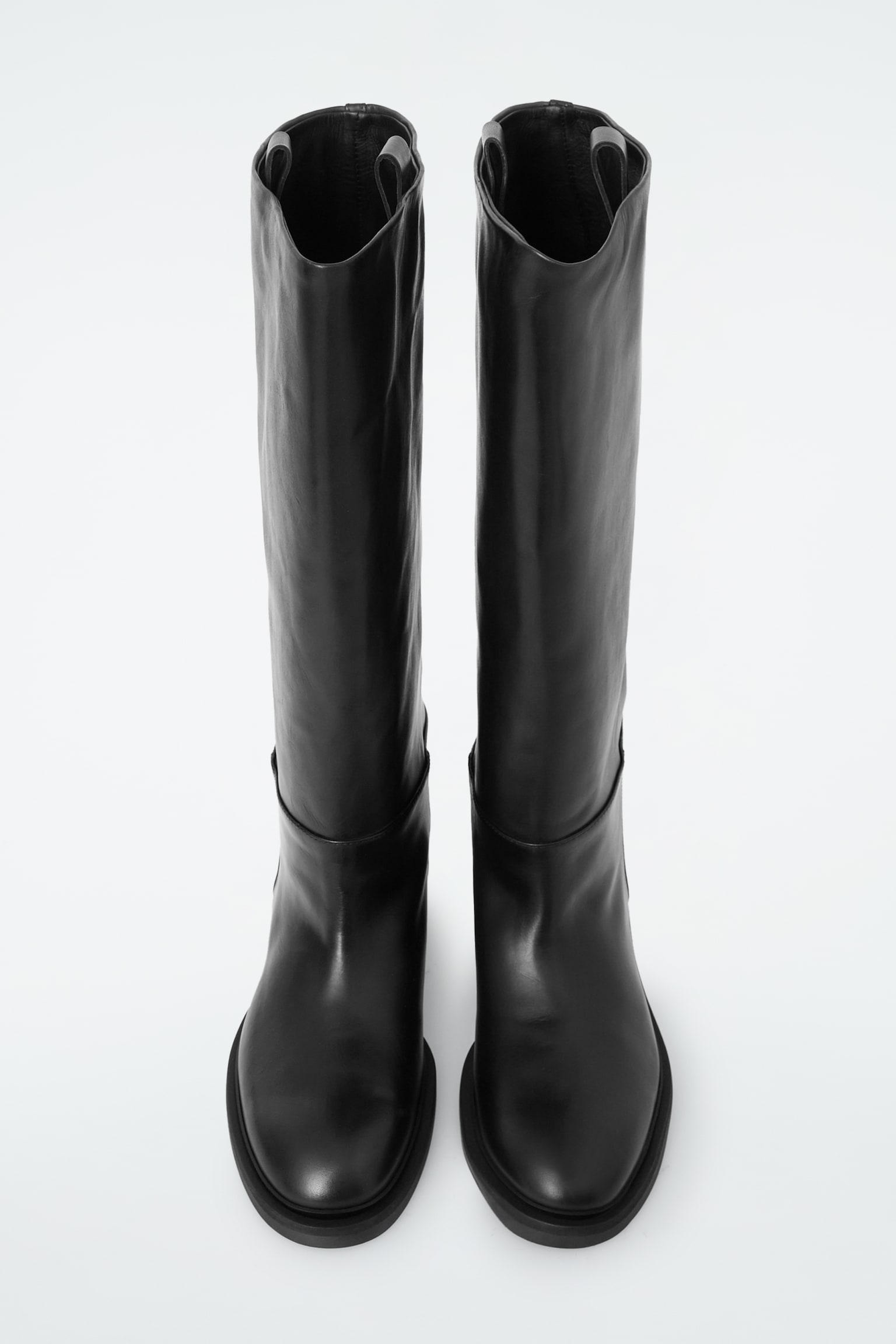 LEATHER RIDING BOOTS - BLACK/DARK BROWN - 2