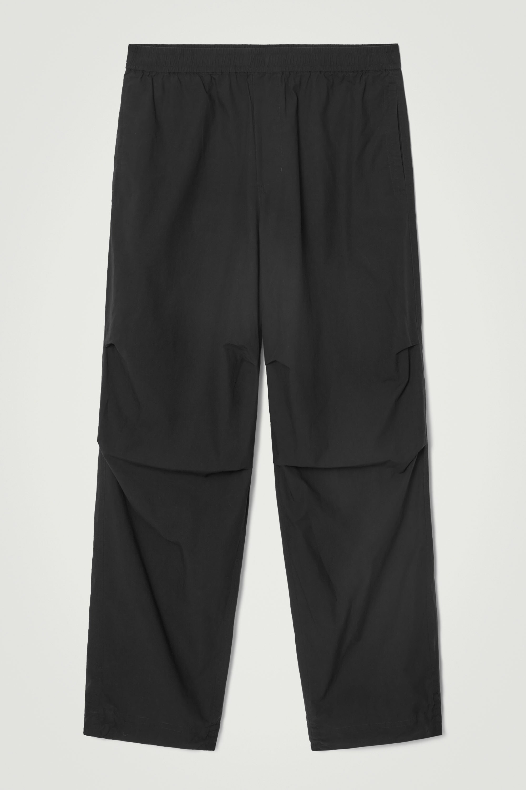 ELASTICATED COTTON WIDE-LEG TROUSERS - BLACK | COS