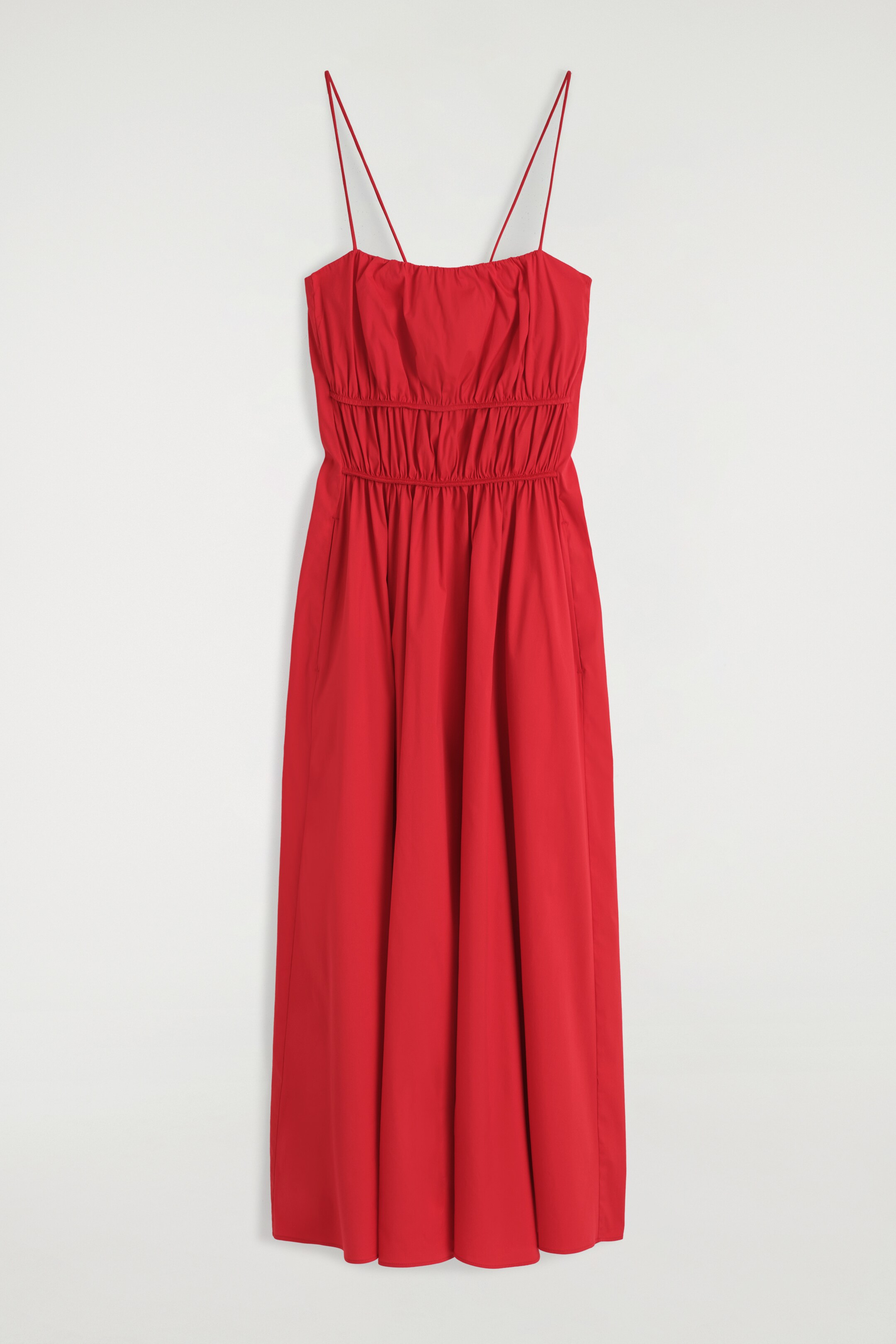 Vezi imaginea mai mare: ROCHIE MIDI DIN BUMBAC ADUNAT - ROŞU - FEMEI | H&M RO 4