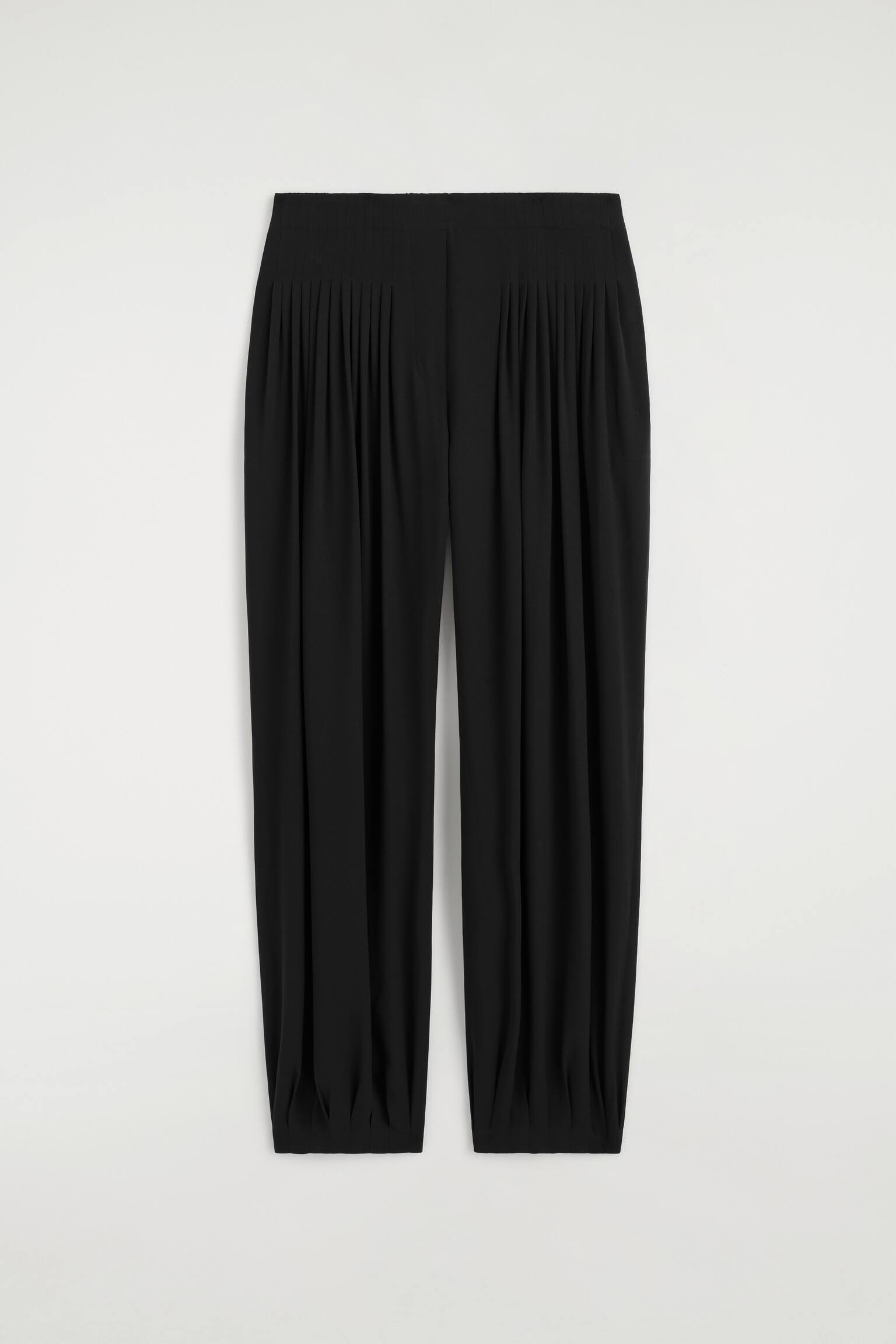 BALLONHOSE AUS CRÊPE MIT FALTEN - SCHWARZ - 1