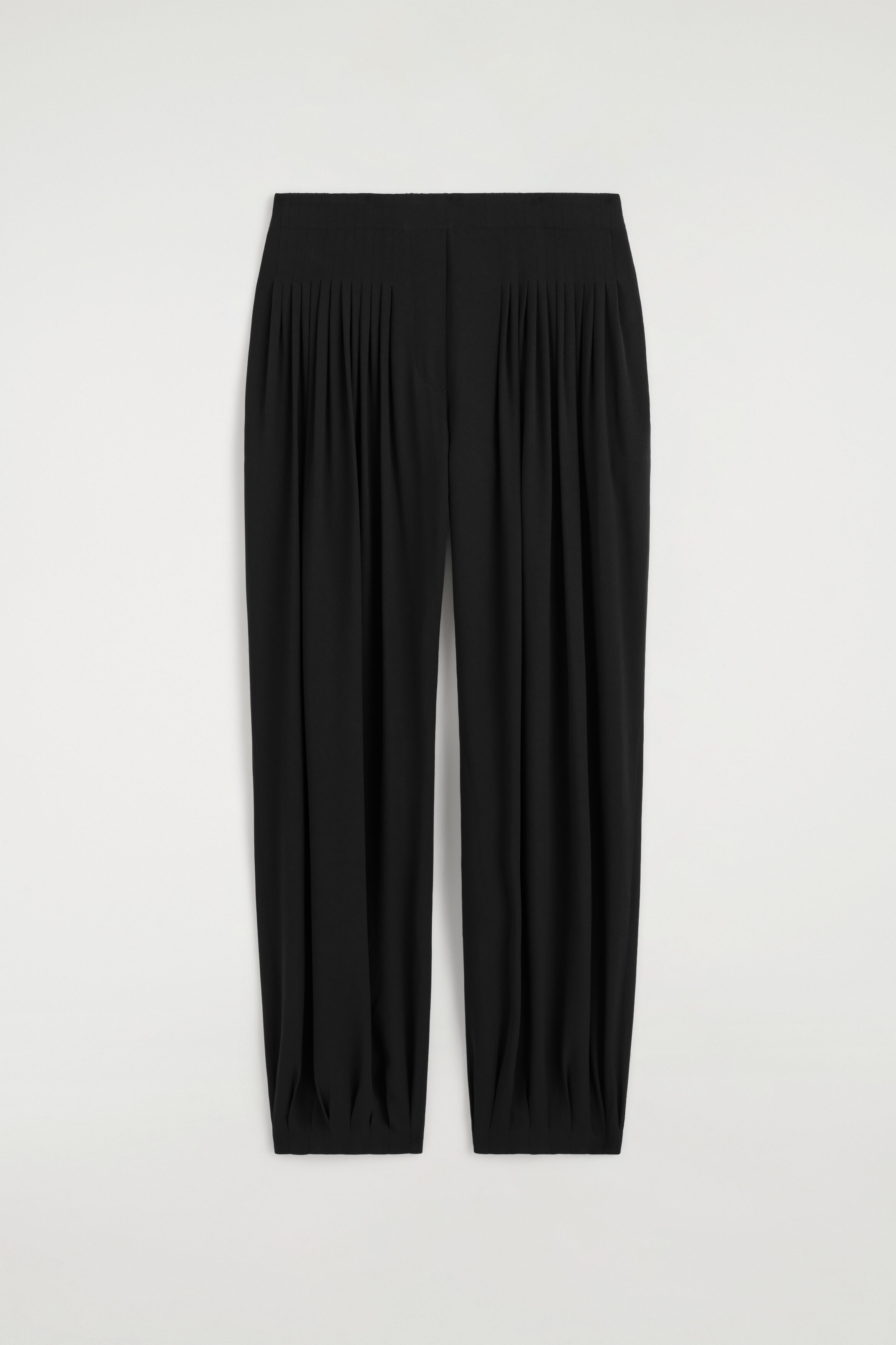 Pleated Crepe Balloon Pants