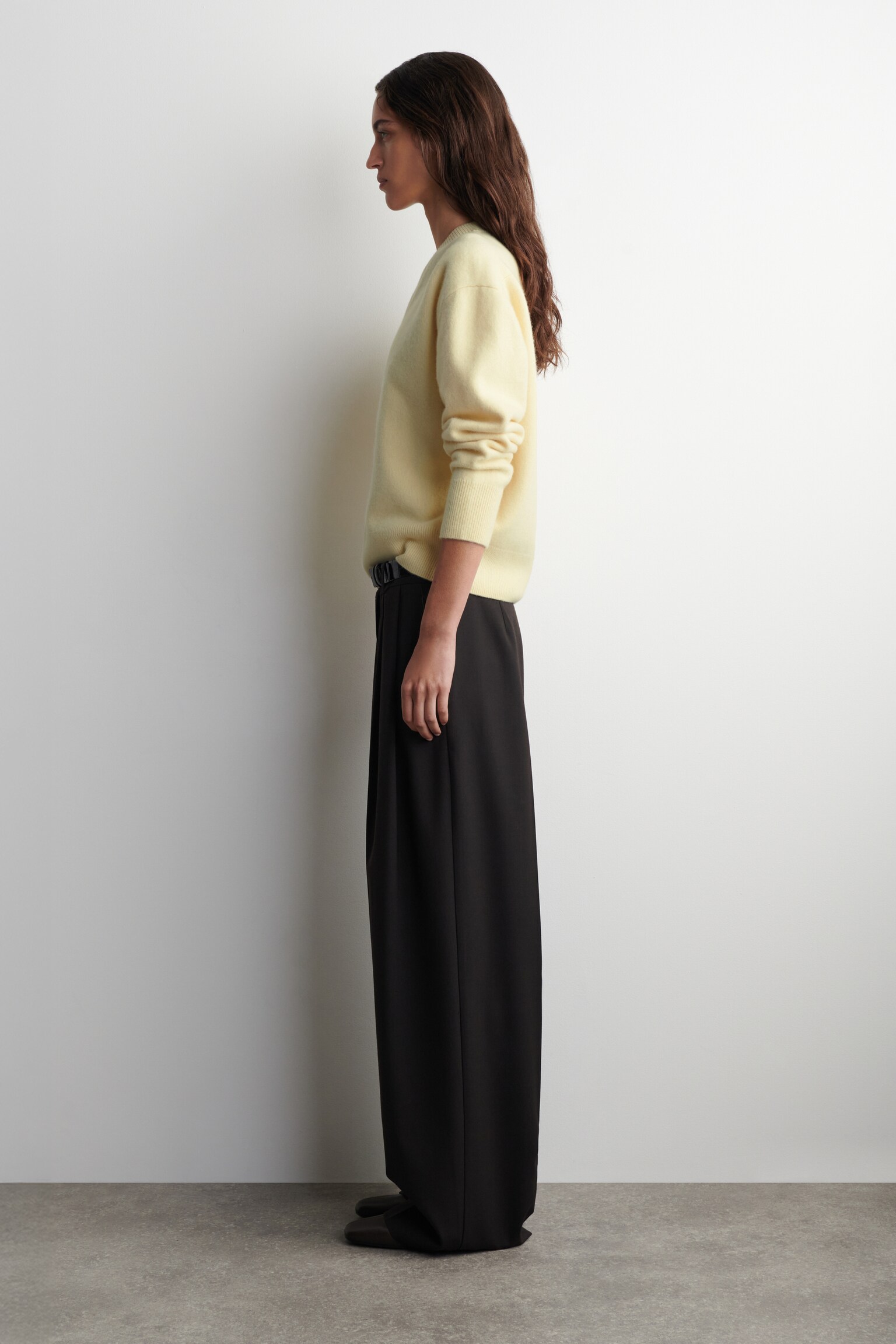 RONDGESNEDEN WOLEN TRUI MET V-HALS - Botergeel/MARINEBLAUW/GRIJS MELANGE - 7