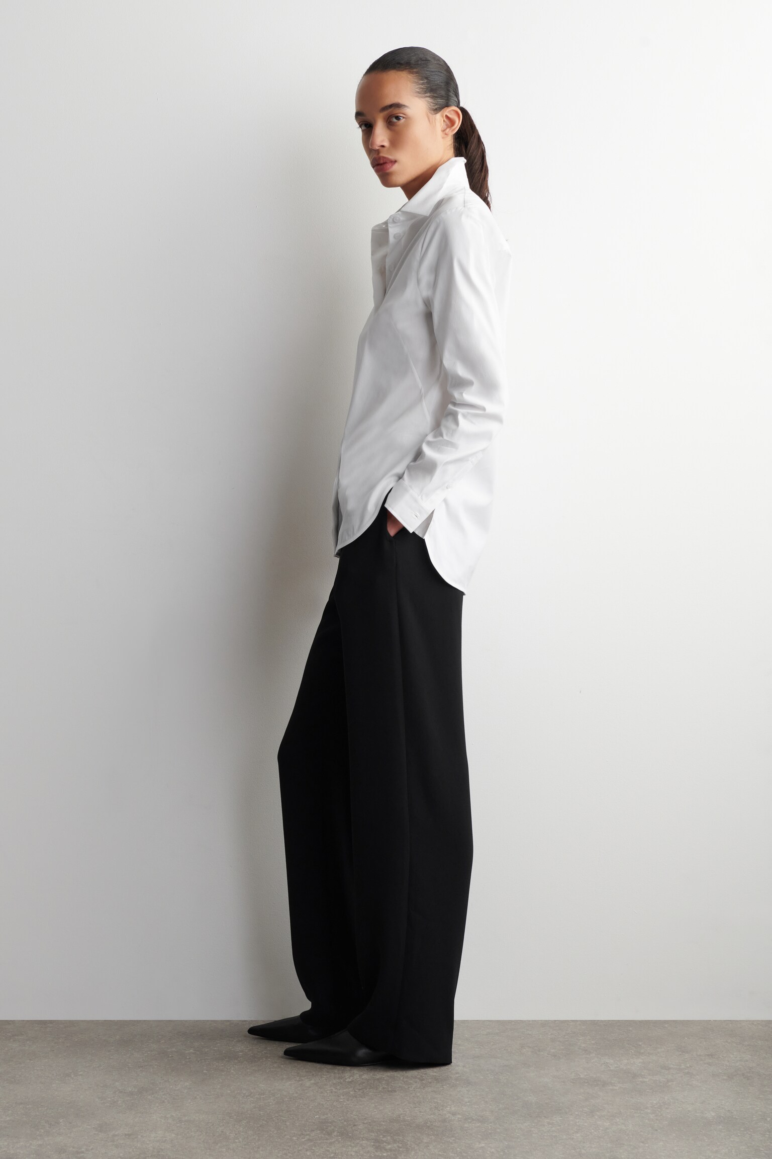 CHEMISE CLASSIQUE EN COTON - BLANC - 4