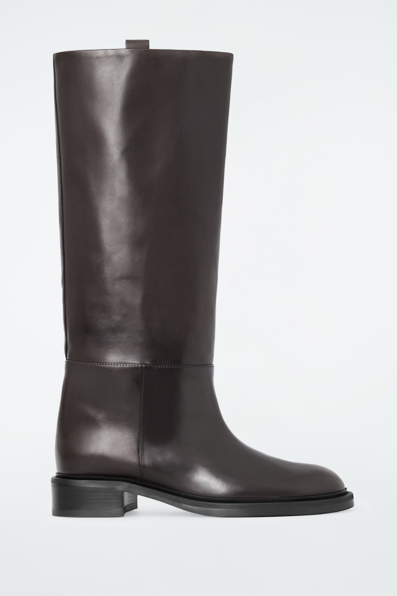 LEATHER RIDING BOOTS - DARK BROWN/BLACK