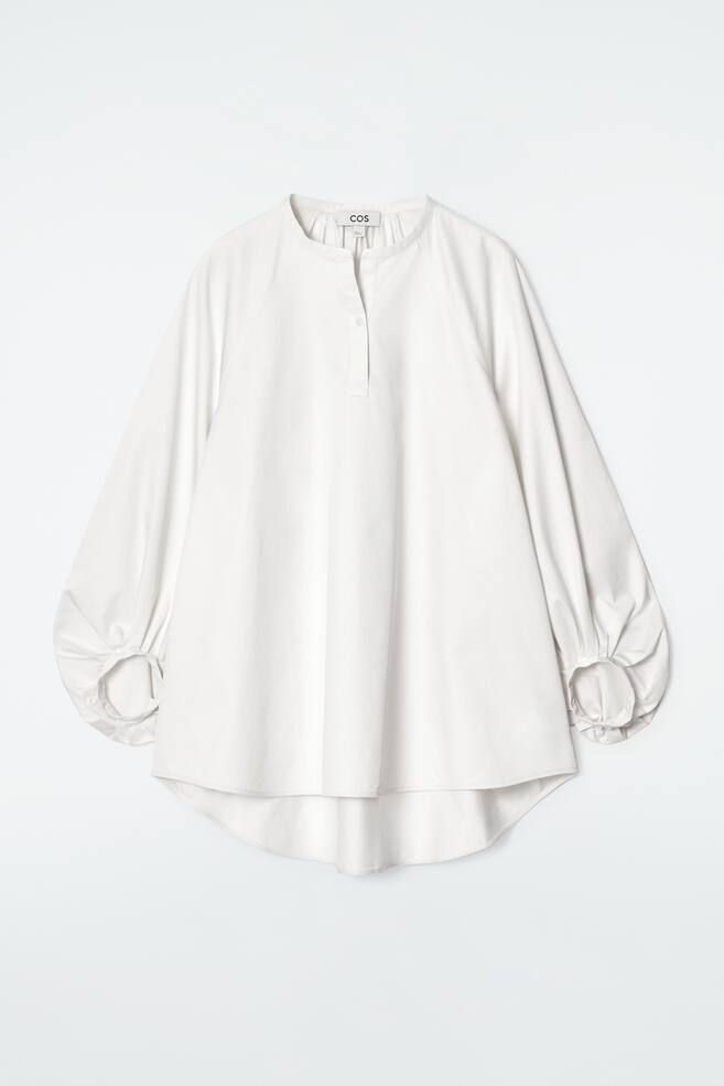BLUSE MIT BALLONÄRMELN - WEISS - 1