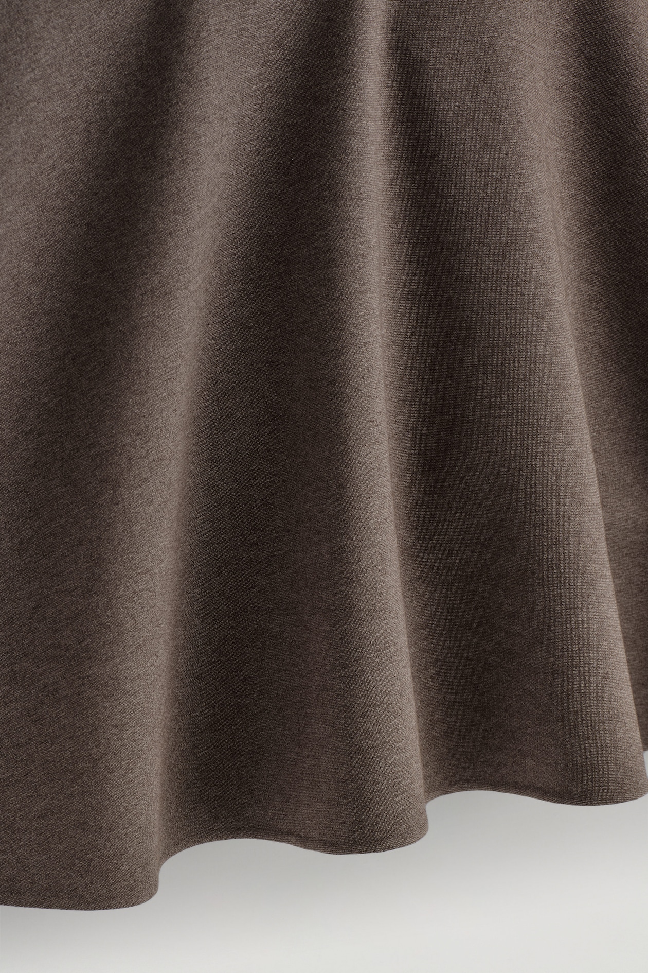 FLARED JERSEY MINI SKIRT — BROWN