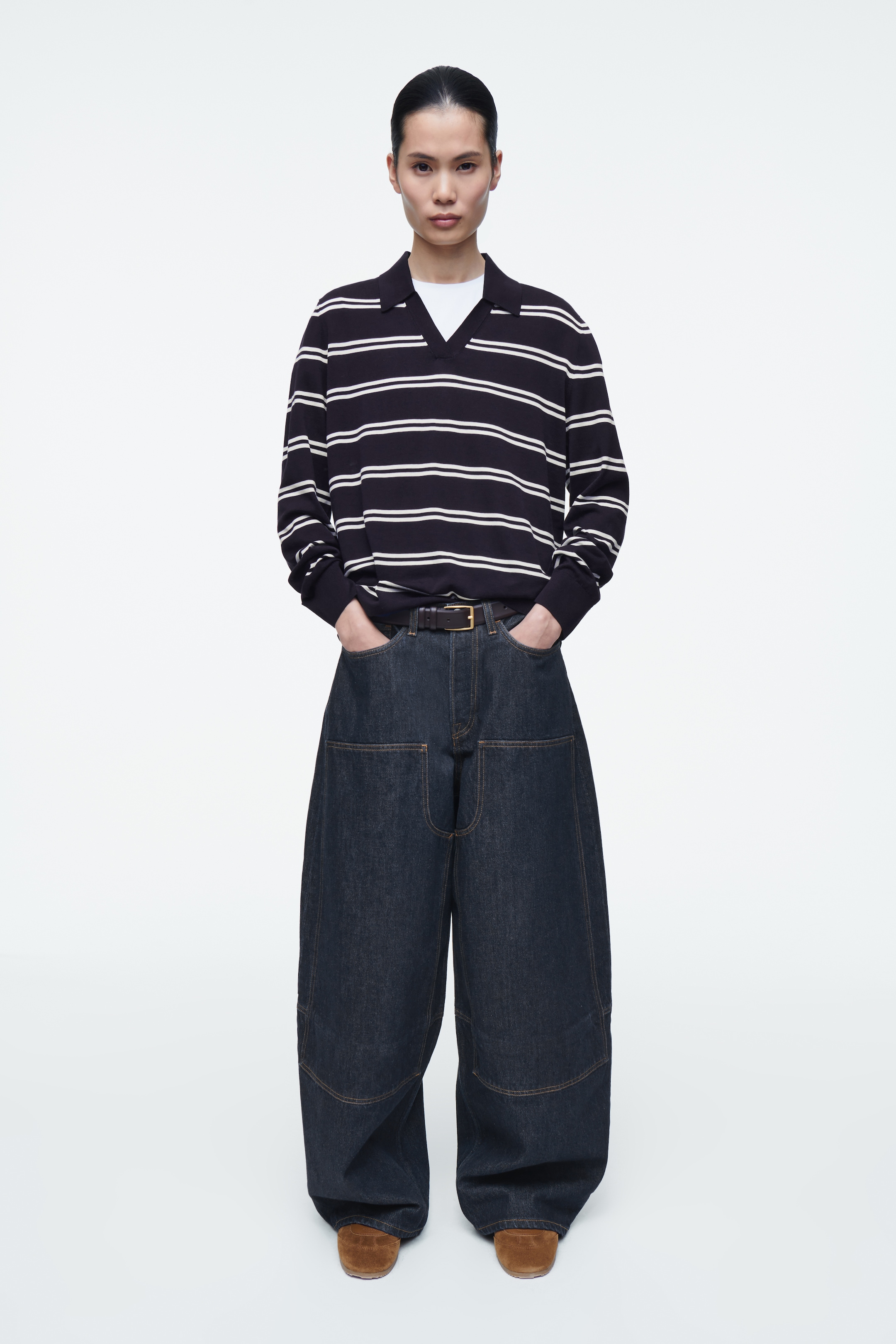 Visualizza immagine più grande: POLO IN MAGLIA DI SETA - BLU NAVY / RIGHE - DONNA | H&M IT 2