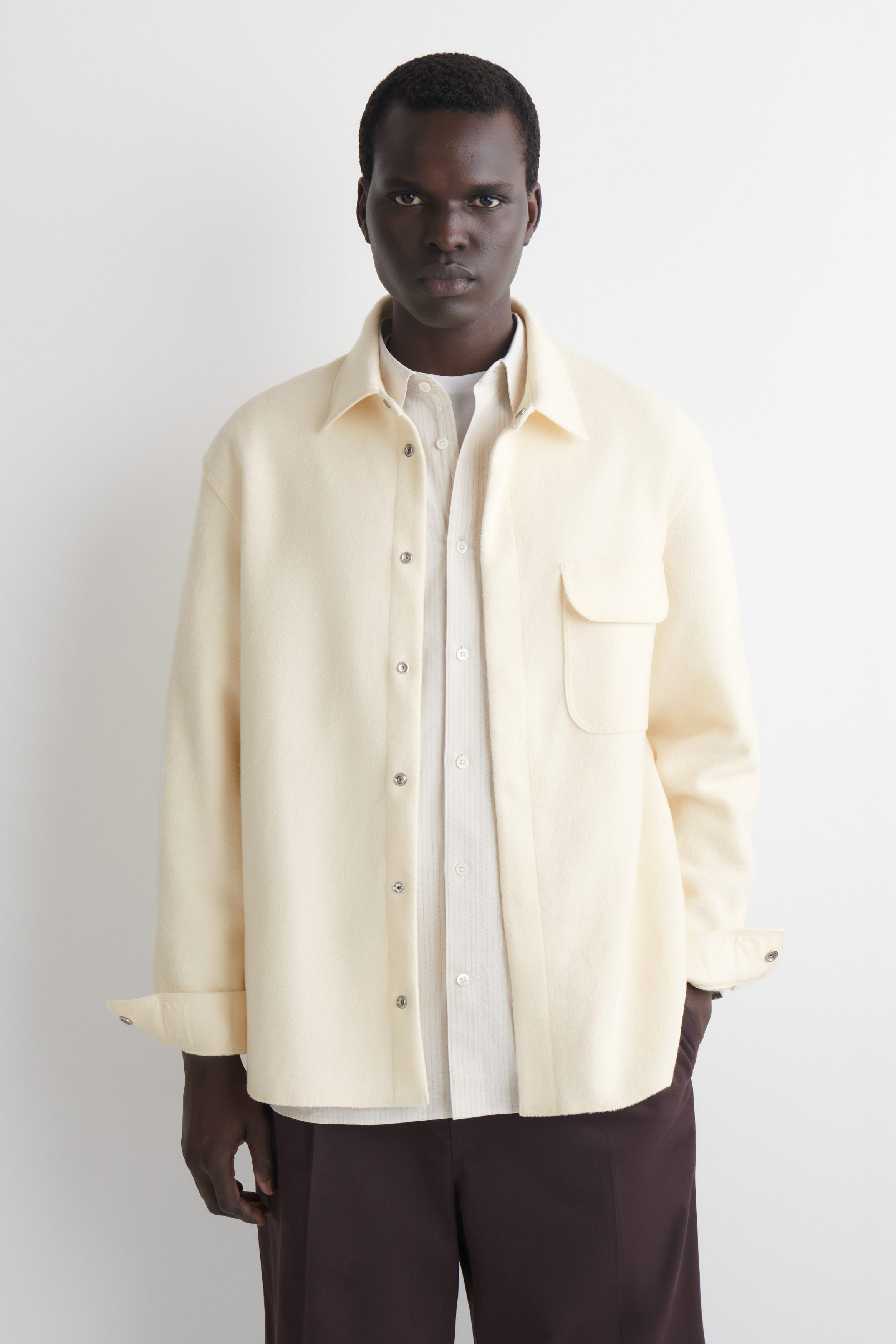 BOILED-WOOL OVERSHIRT - ECRU | COS US
