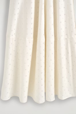 POLKA-DOT JACQUARD COTTON MIDI SKIRT — WHITE / POLKA DOT 5