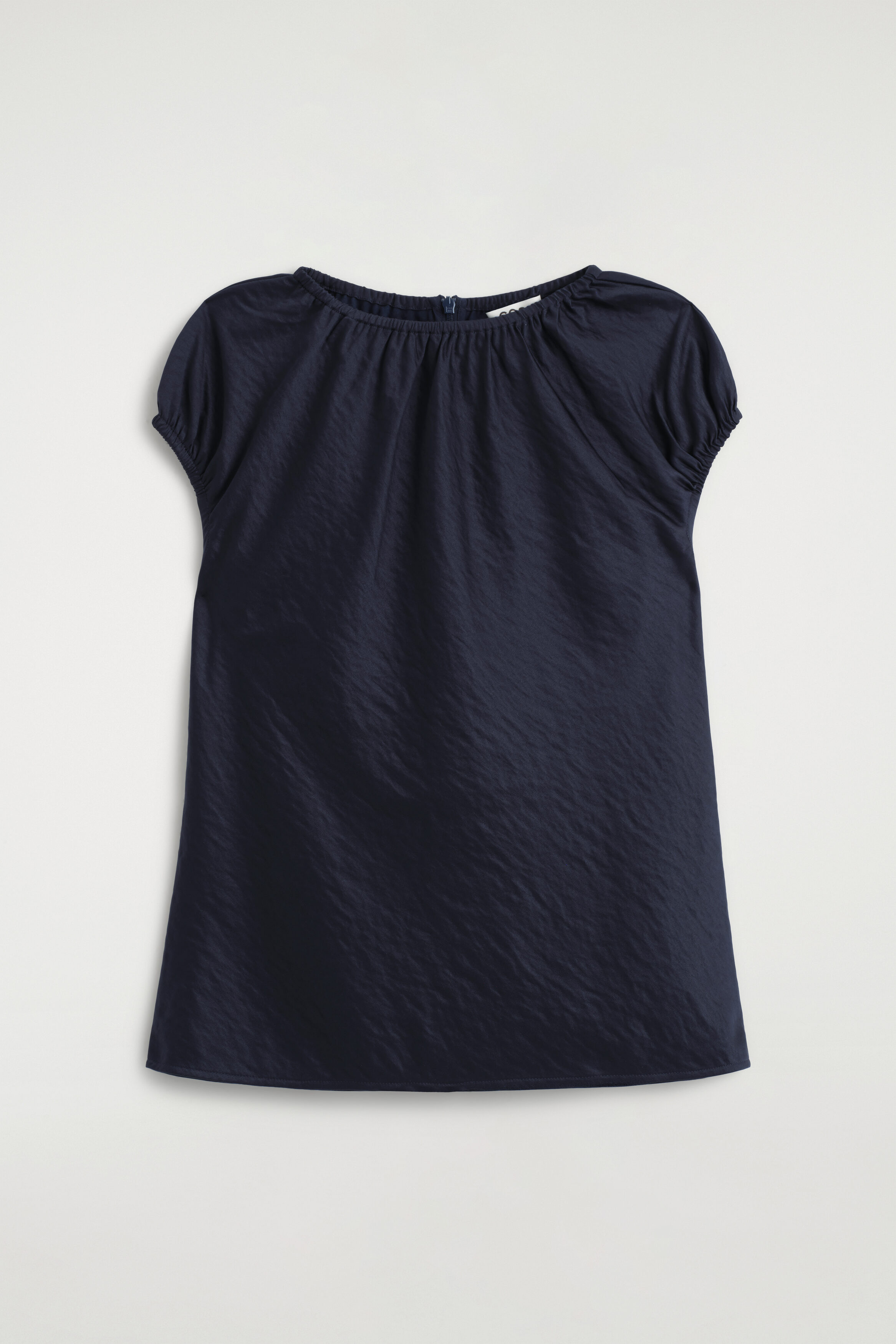 Gathered Crinkled-satin Top