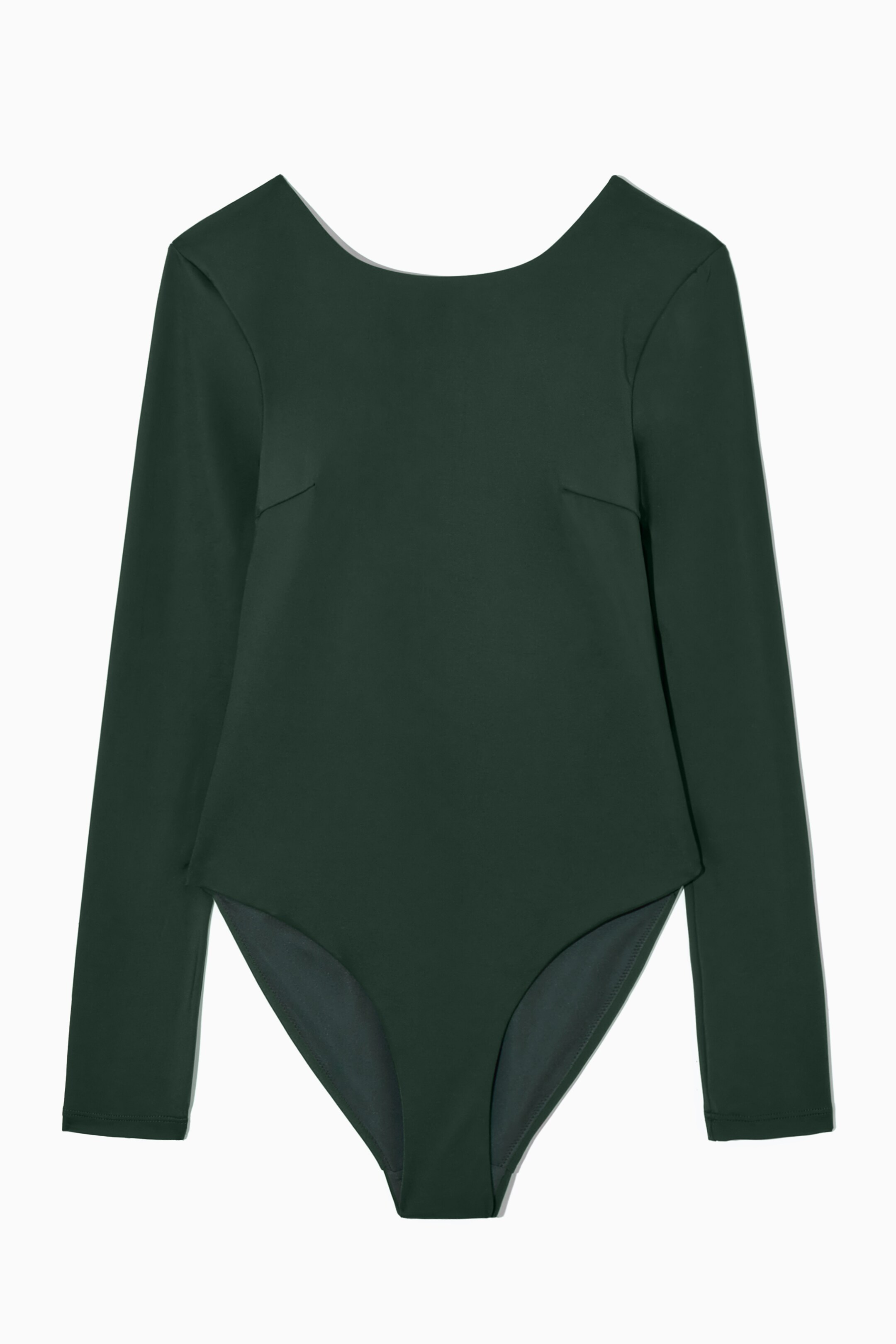Agrandir l'image: MAILLOT DE BAIN MANCHES LONGUES DOS ÉCHANCRÉ - VERT FONCÉ - FEMME | H&M CH 1